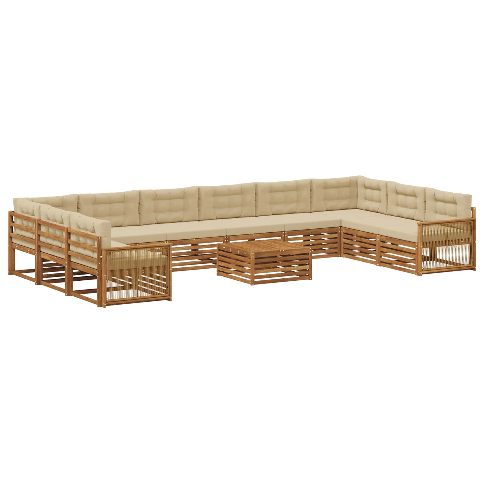 vidaXL Sofa-Sets 11 pcs Naturel Massief Acaciahout