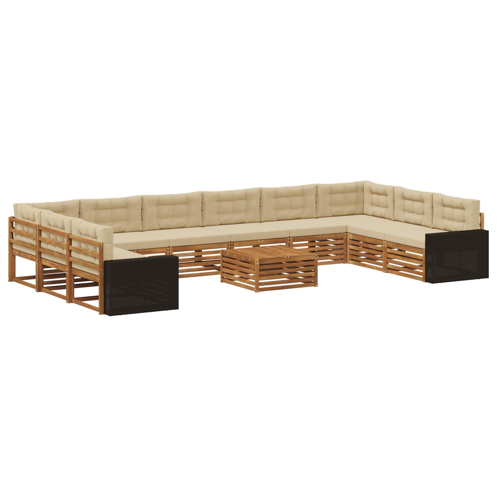 vidaXL Sofa-Sets 11 pcs Naturel Massief Acaciahout