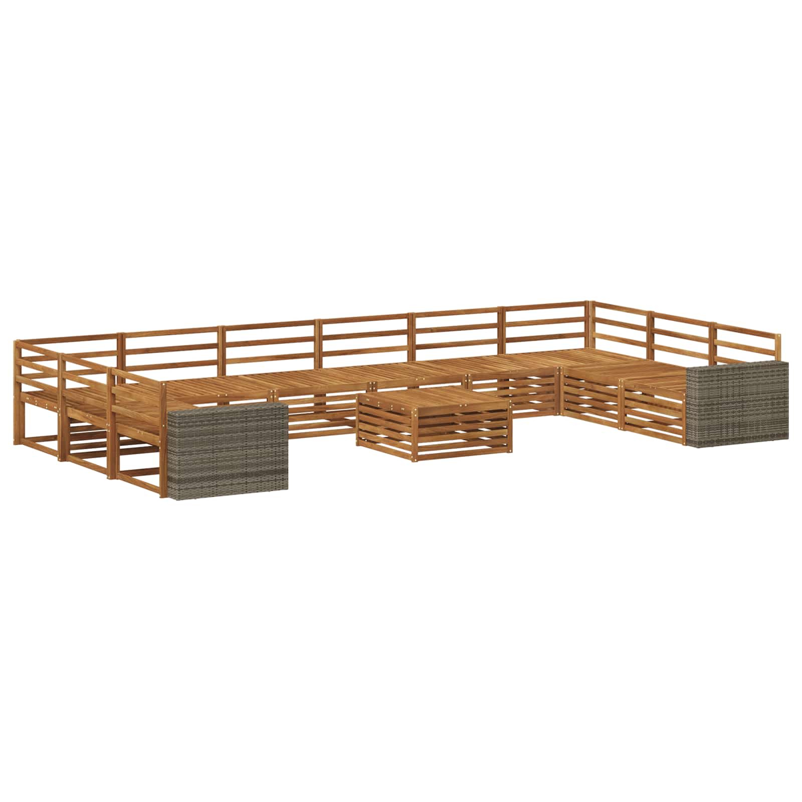 vidaXL Sofa-Sets 11 pcs Naturel Massief Acaciahout