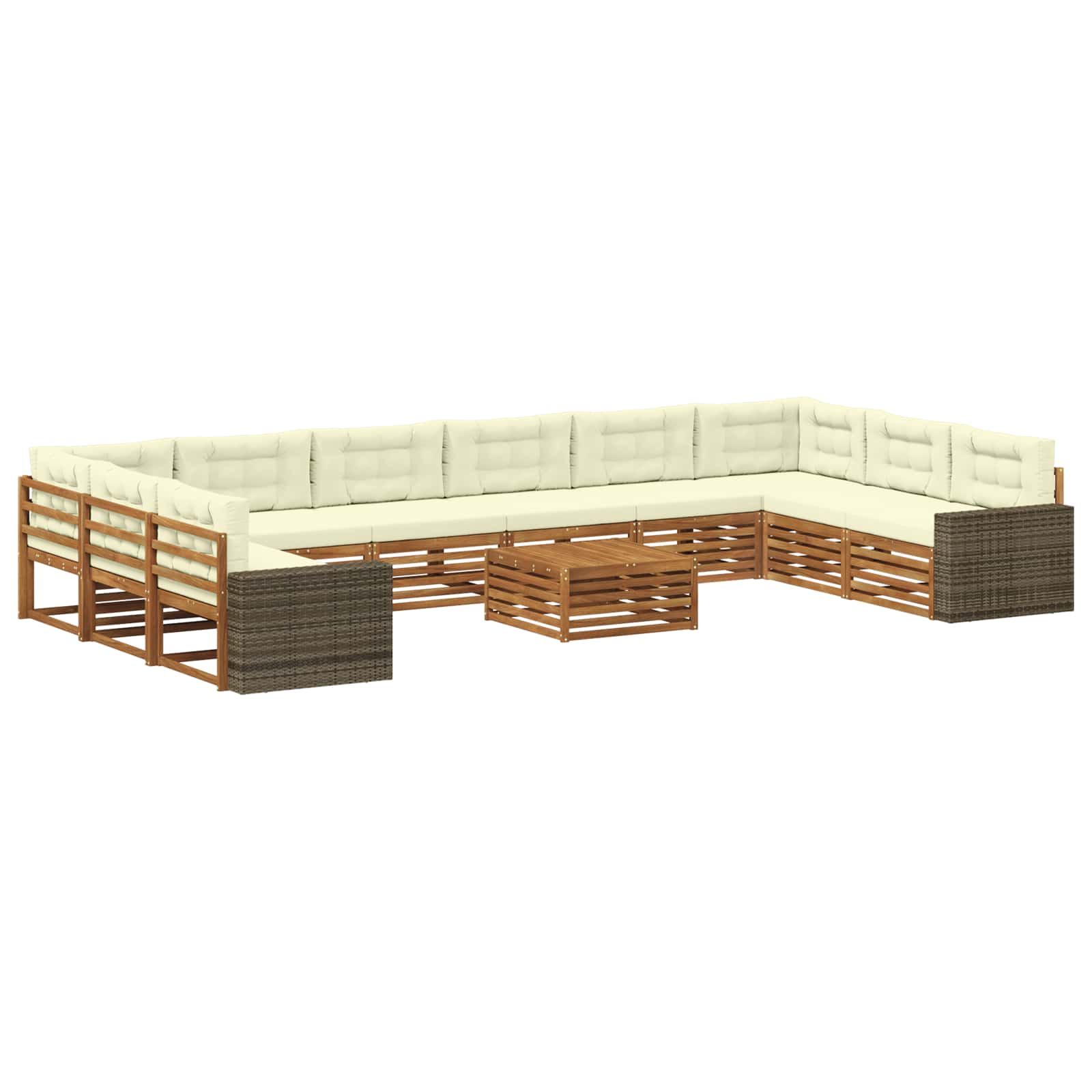 vidaXL Sofa-Sets 11 pcs Naturel Massief Acaciahout