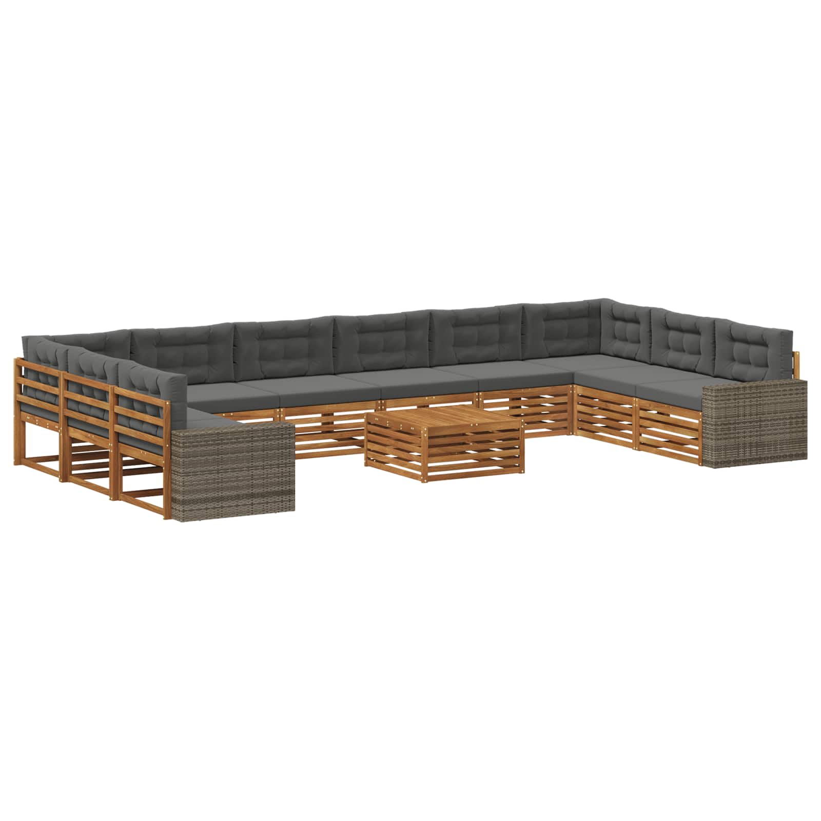 vidaXL Sofa-Sets 11 pcs Naturel Massief Acaciahout