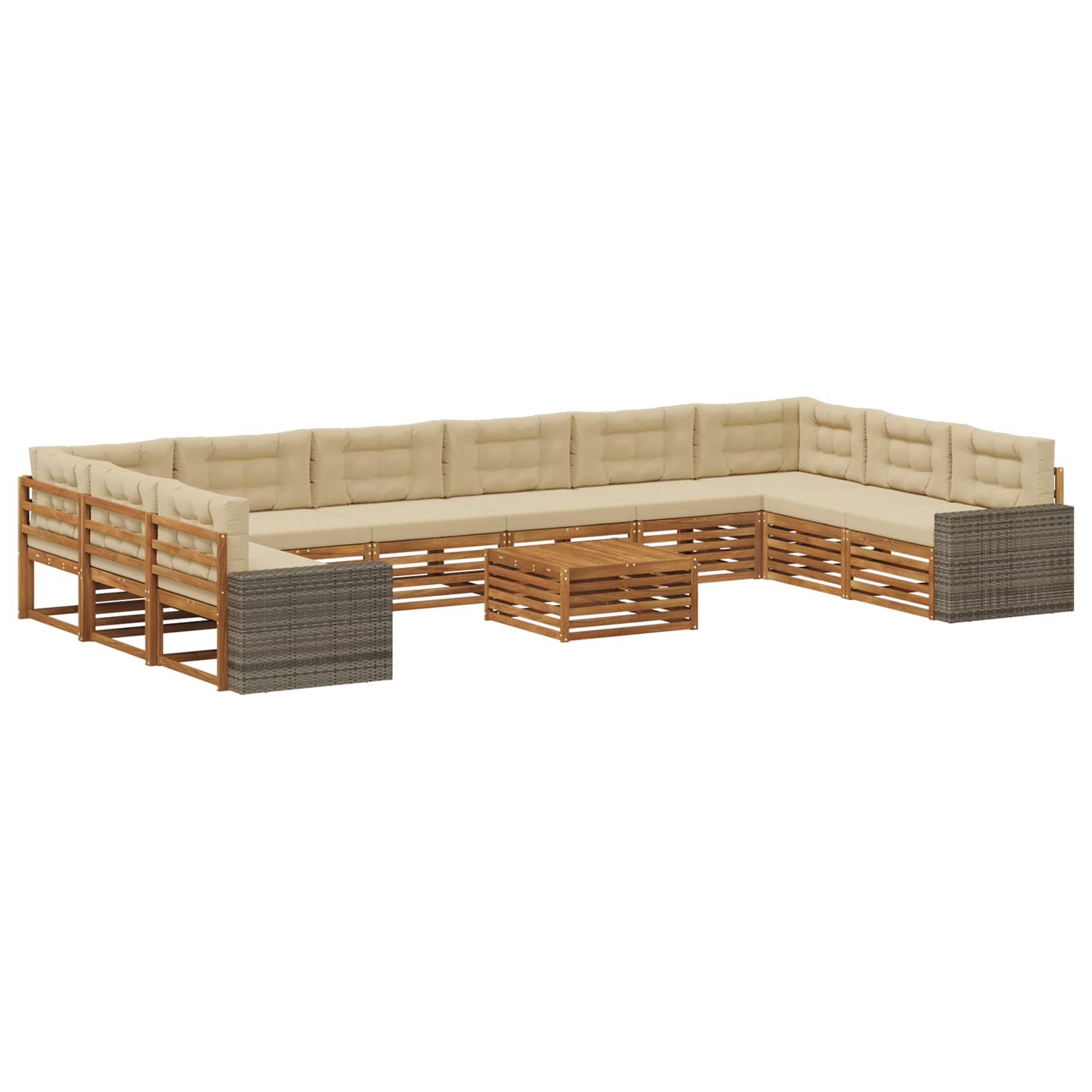 vidaXL Sofa-Sets 11 pcs Naturel Massief Acaciahout