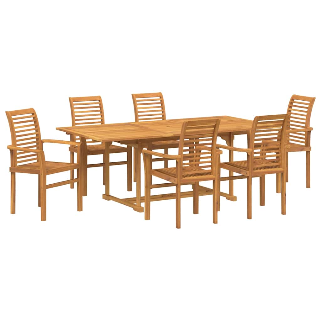 vidaXL Tuin Eetset 7 pcs Bruin 200 x 100 x 75 cm Massief teakhout