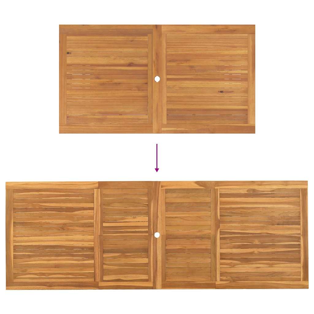 vidaXL Tuin Eetset 9 pcs Bruin 280 x 100 x 75 cm Massief teakhout