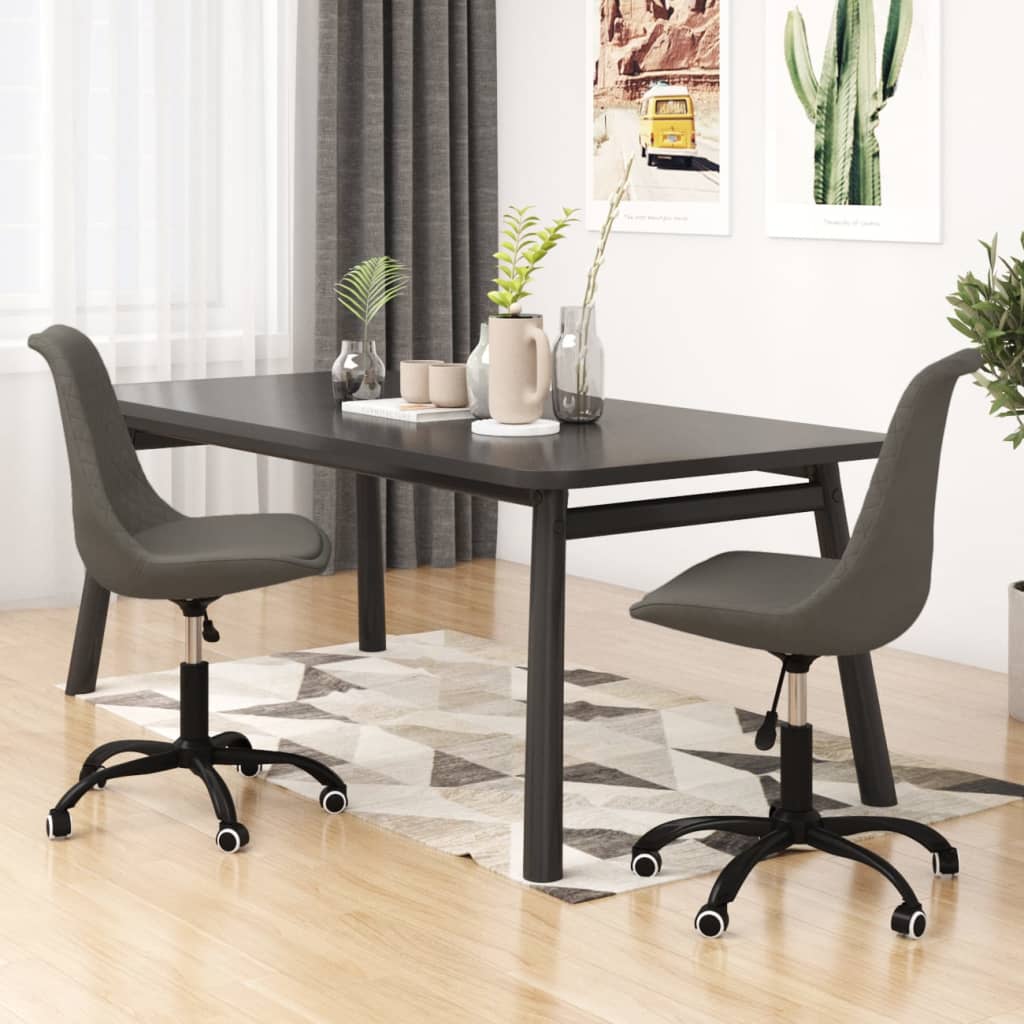 vidaXL Eetkamerstoelen draaibaar 2 st stof zwart