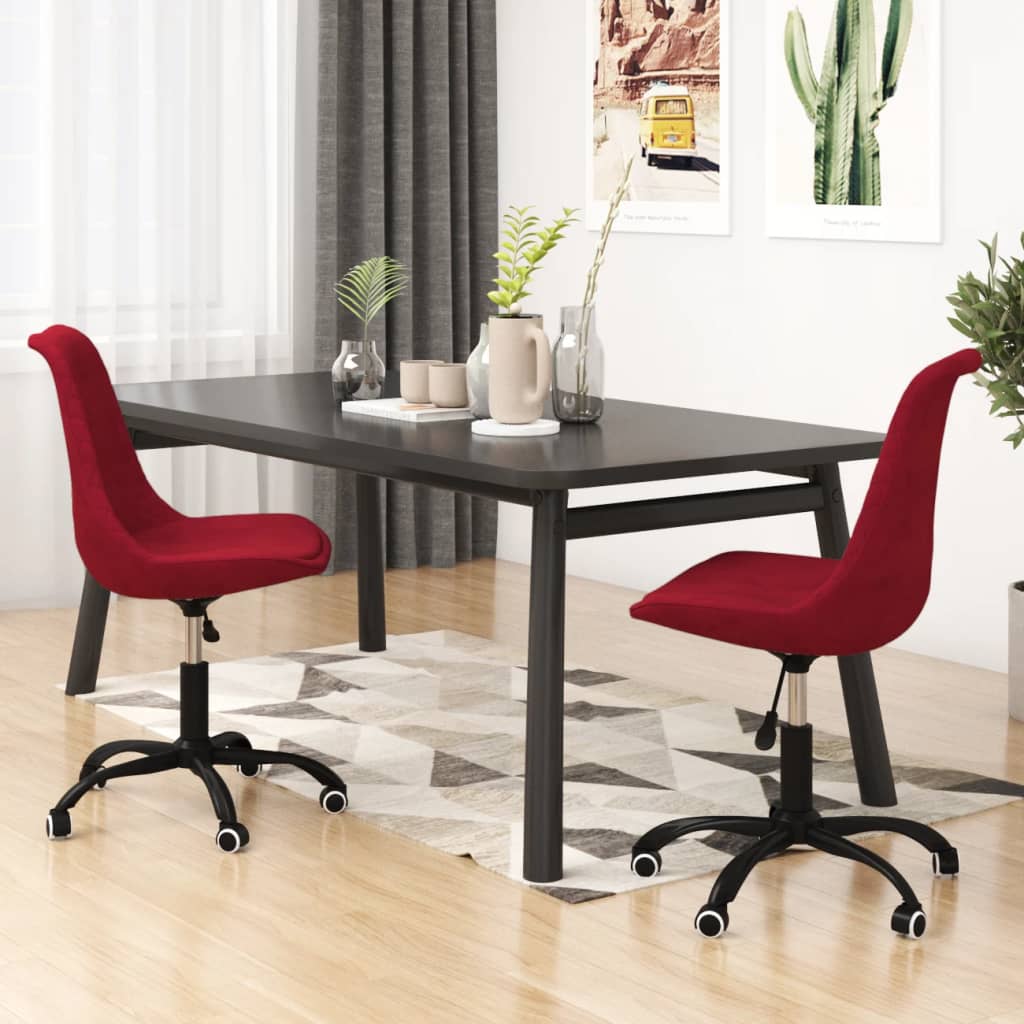 vidaXL Eetkamerstoelen draaibaar 2 st stof zwart