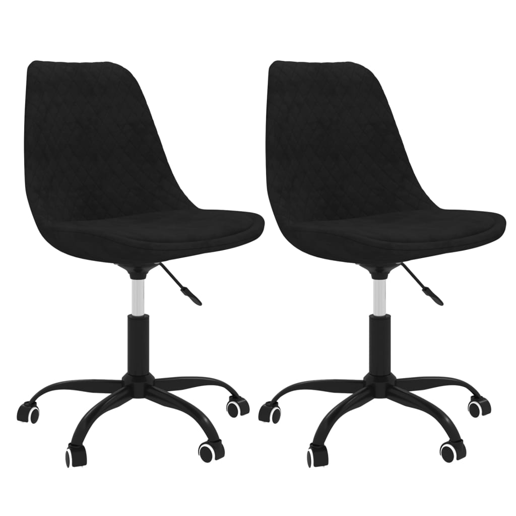 vidaXL Eetkamerstoelen draaibaar 2 st stof zwart