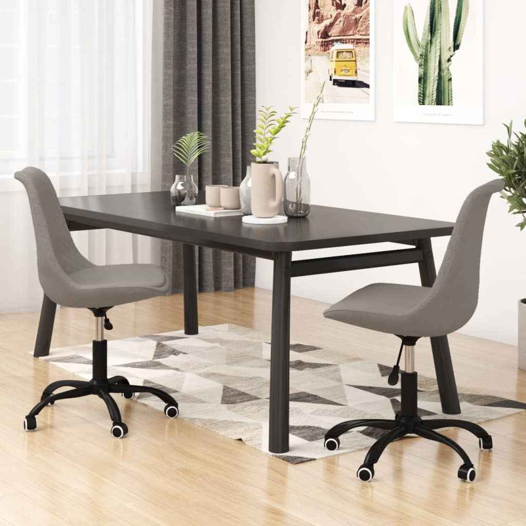 vidaXL Eetkamerstoelen draaibaar 2 st stof zwart