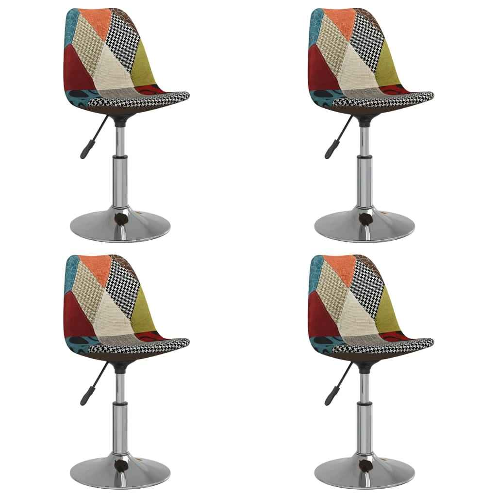 vidaXL Eetkamerstoelen draaibaar 4 st stof patchwork