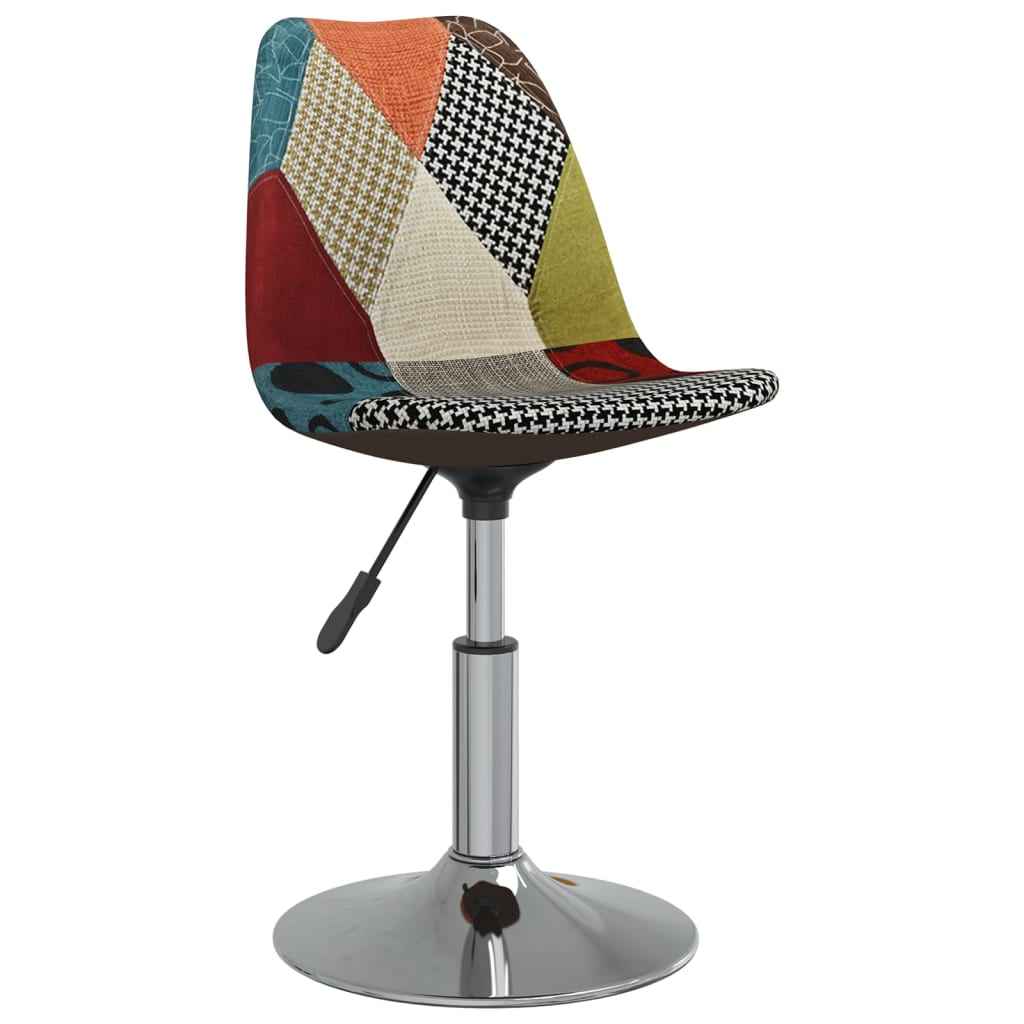 vidaXL Eetkamerstoelen draaibaar 4 st stof patchwork