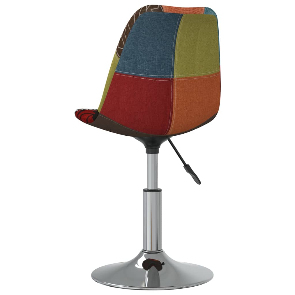 vidaXL Eetkamerstoelen draaibaar 4 st stof patchwork