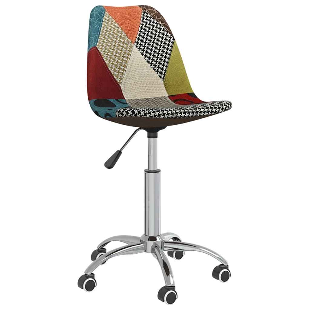 vidaXL Eetkamerstoel draaibaar patchwork stof