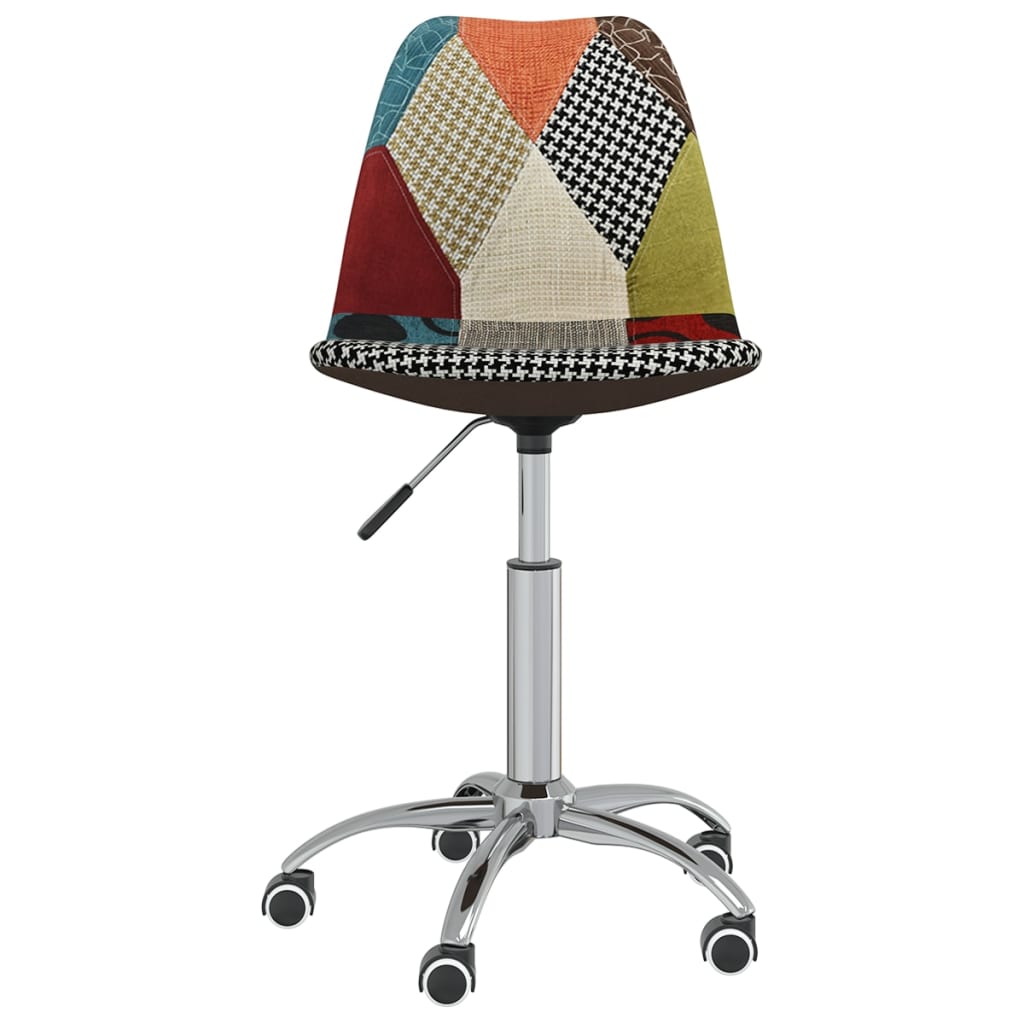 vidaXL Eetkamerstoel draaibaar patchwork stof