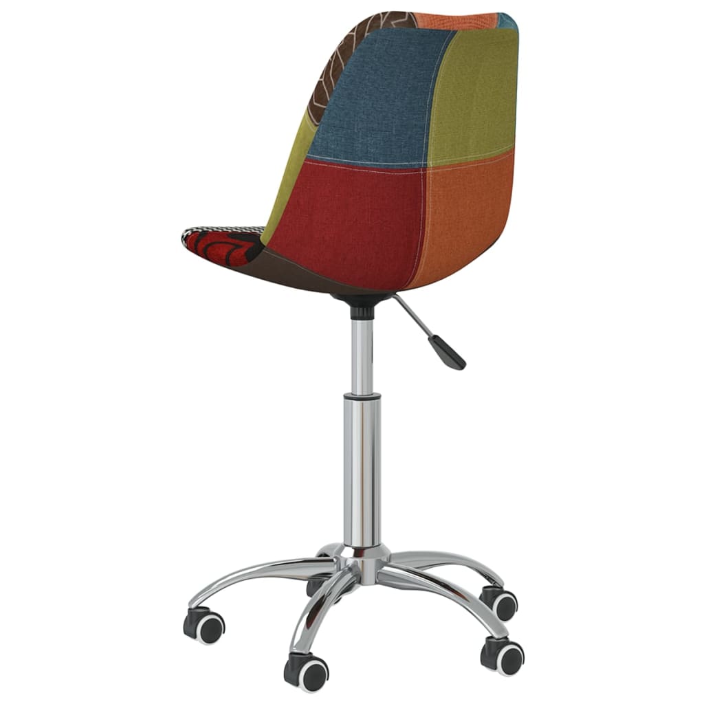 vidaXL Eetkamerstoel draaibaar patchwork stof