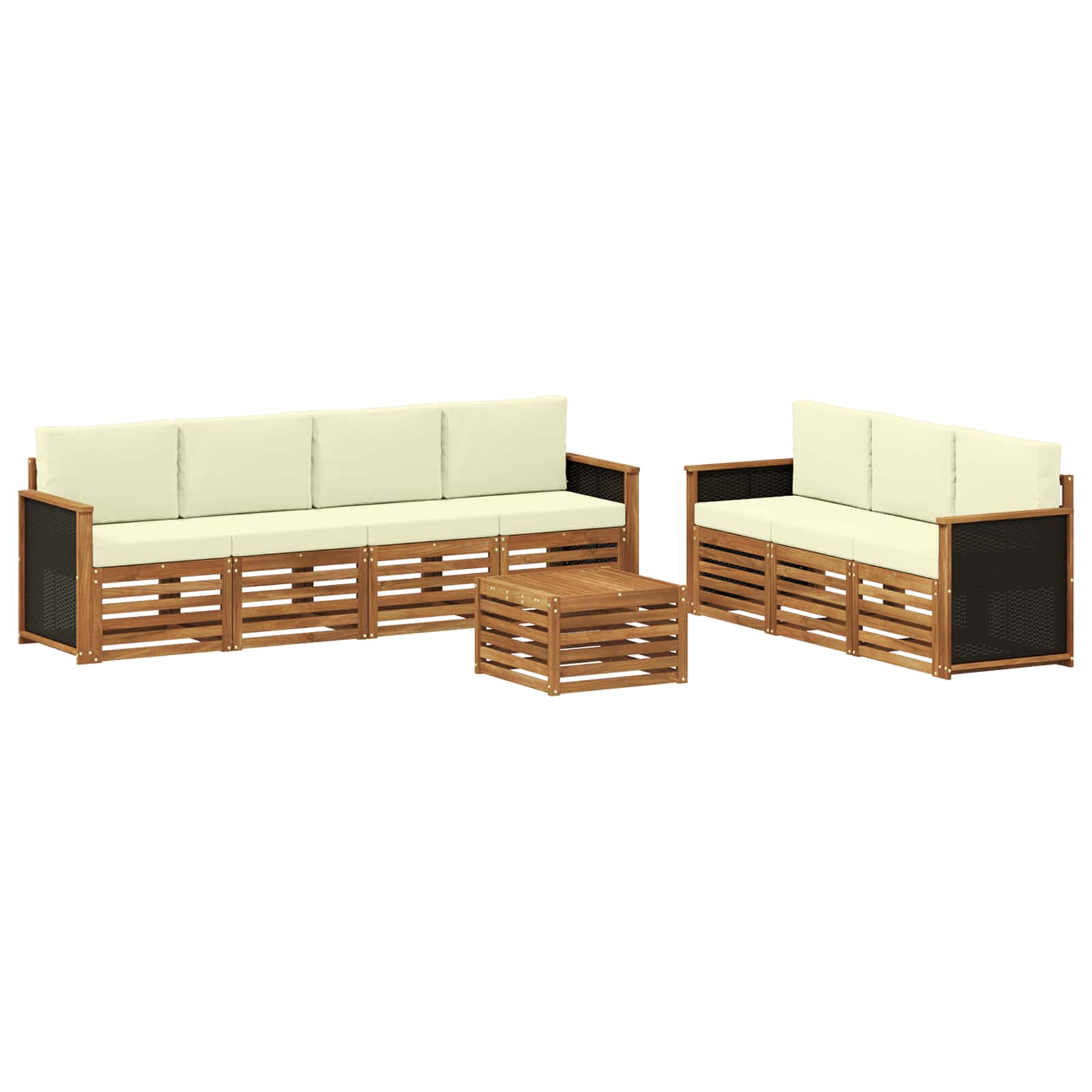 vidaXL Sofa-Sets 8 pcs Naturel Massief Acaciahout