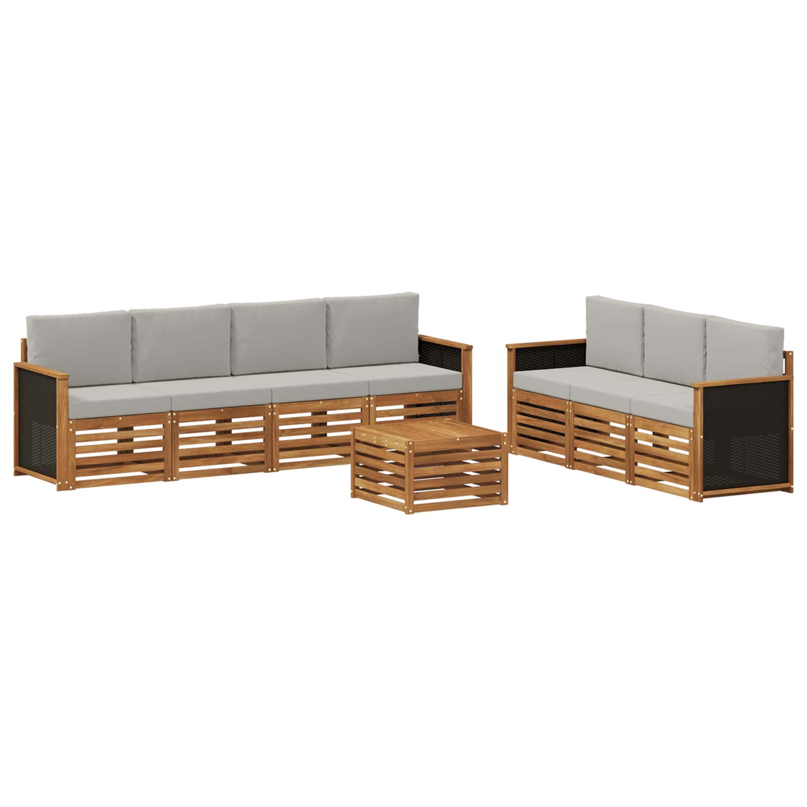vidaXL Sofa-Sets 8 pcs Naturel Massief Acaciahout