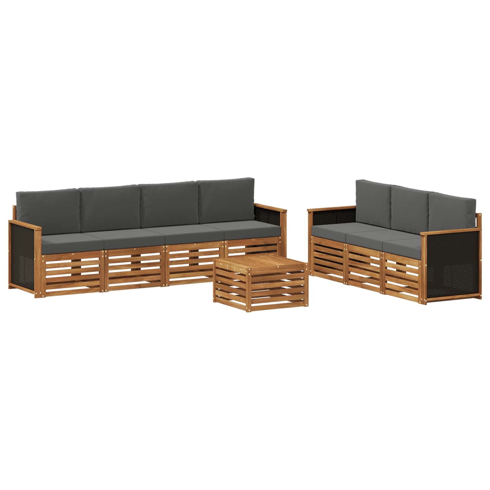 vidaXL Sofa-Sets 8 pcs Naturel Massief Acaciahout