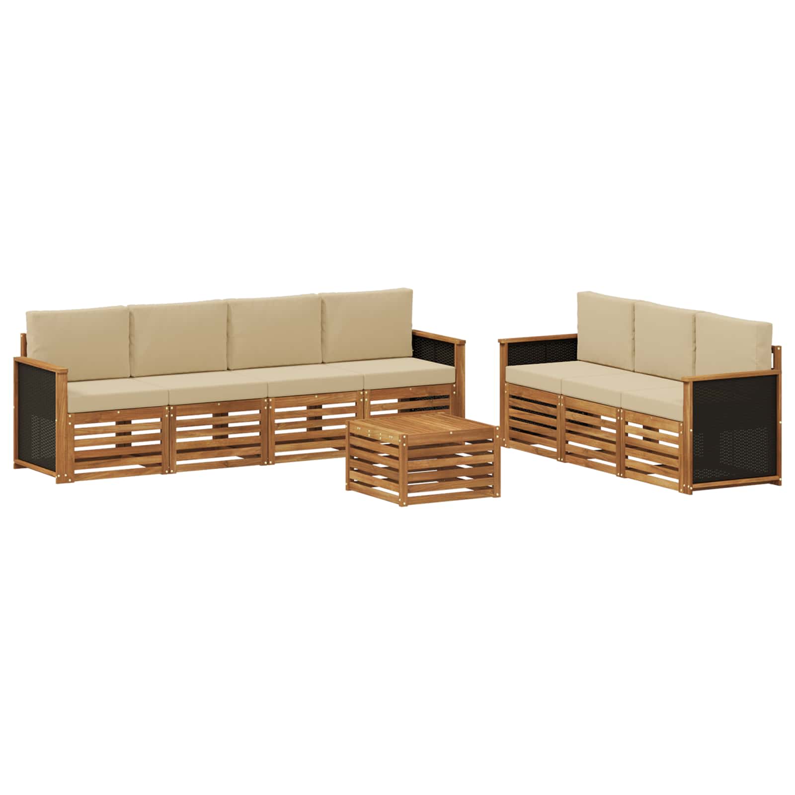 vidaXL Sofa-Sets 8 pcs Naturel Massief Acaciahout