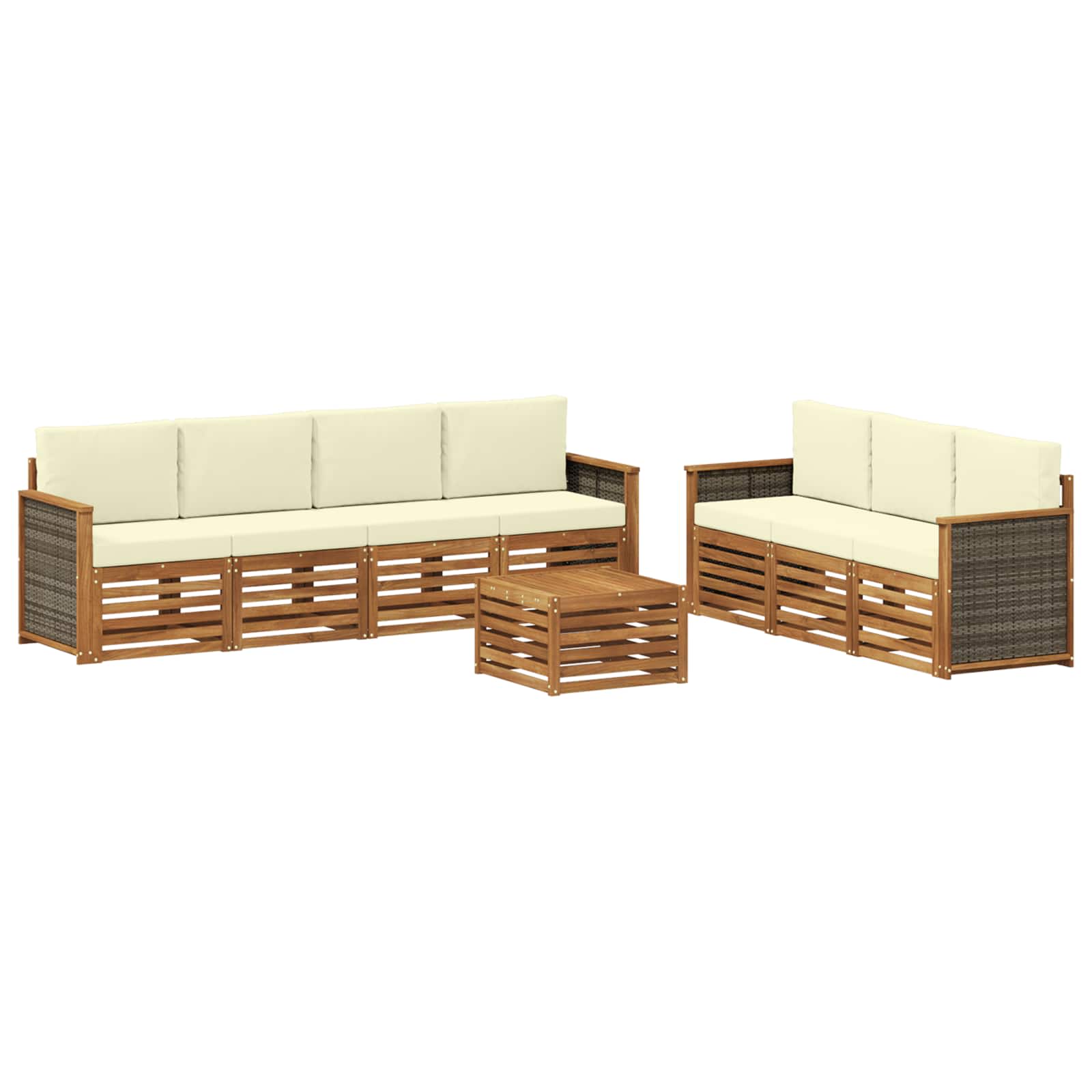 vidaXL Sofa-Sets 8 pcs Naturel Massief Acaciahout