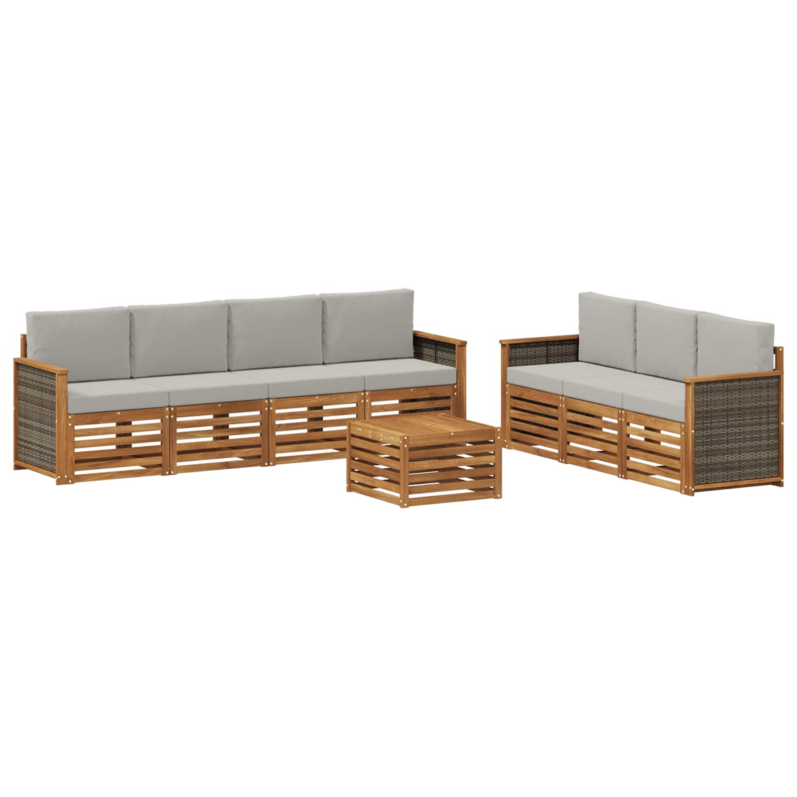 vidaXL Sofa-Sets 8 pcs Naturel Massief Acaciahout