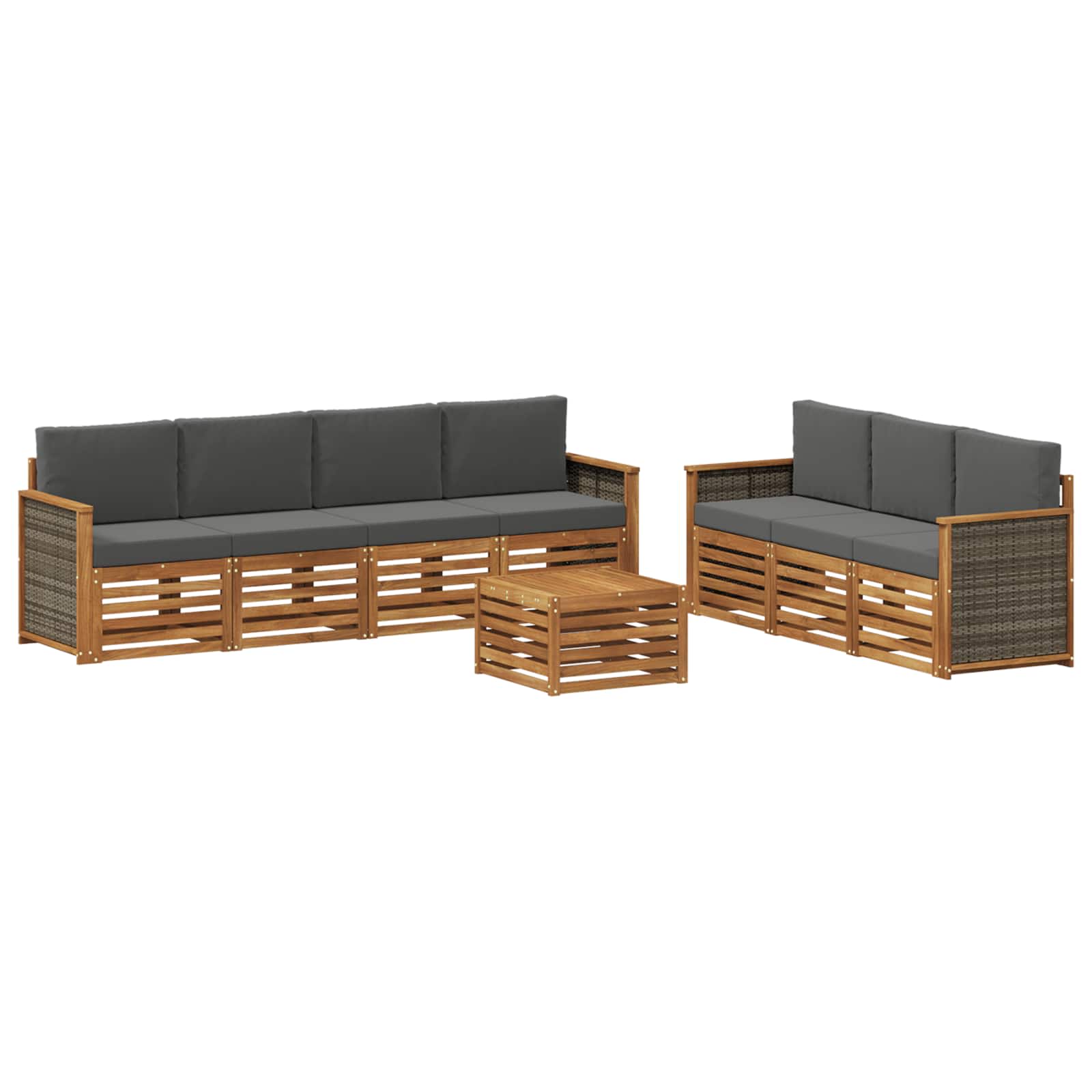 vidaXL Sofa-Sets 8 pcs Naturel Massief Acaciahout
