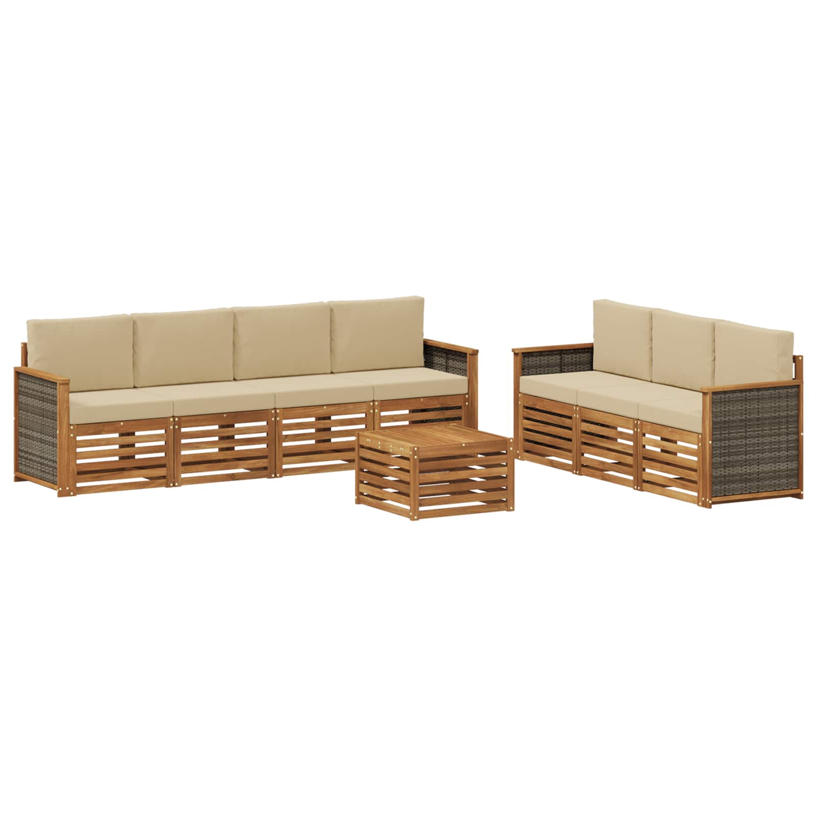 vidaXL Sofa-Sets 8 pcs Naturel Massief Acaciahout