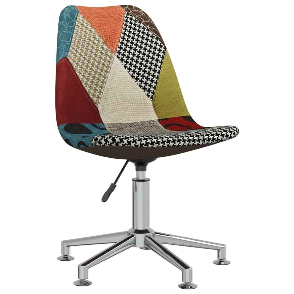 vidaXL Eetkamerstoel draaibaar patchwork stof