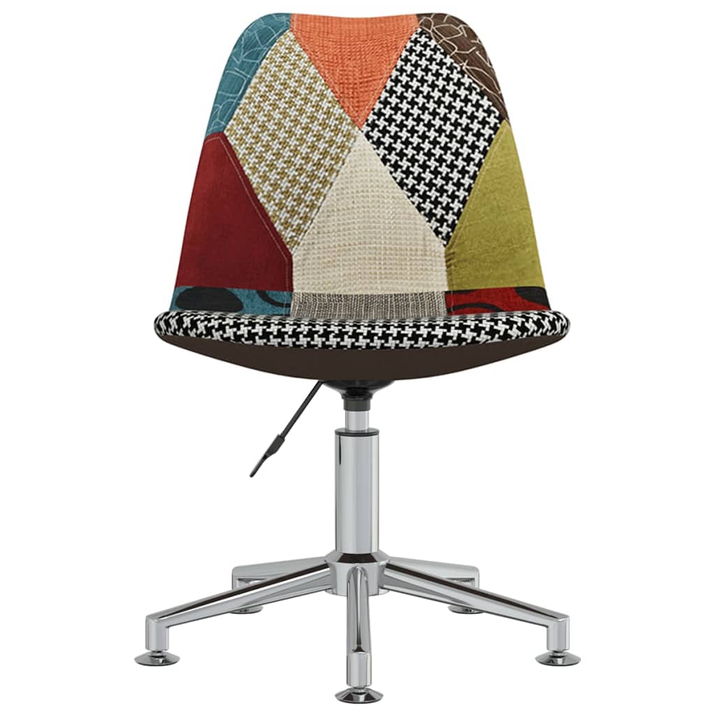 vidaXL Eetkamerstoel draaibaar patchwork stof