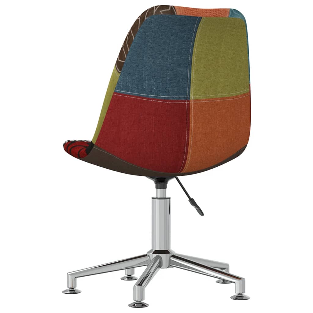 vidaXL Eetkamerstoel draaibaar patchwork stof