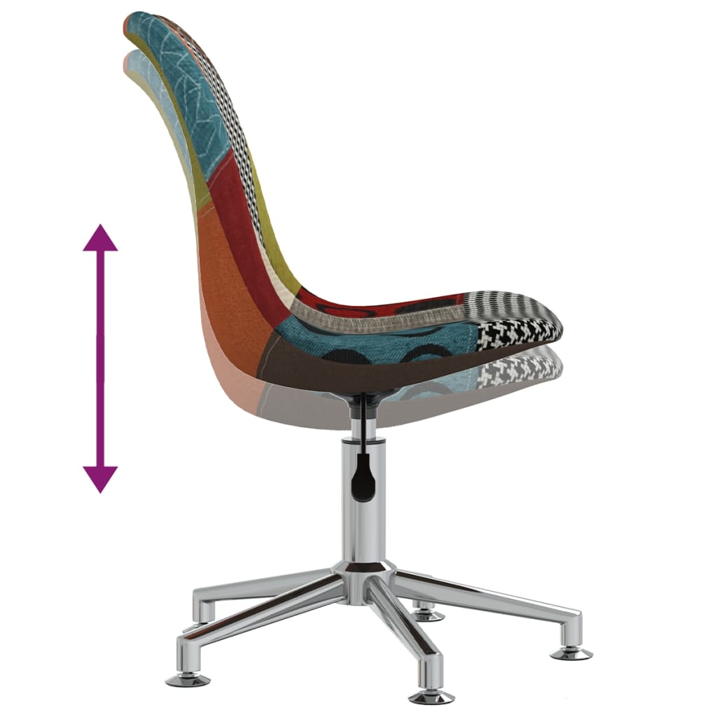 vidaXL Eetkamerstoel draaibaar patchwork stof