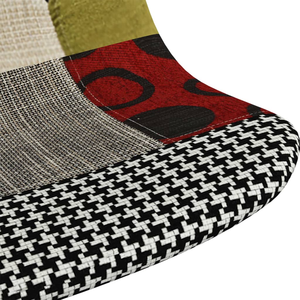 vidaXL Eetkamerstoel draaibaar patchwork stof