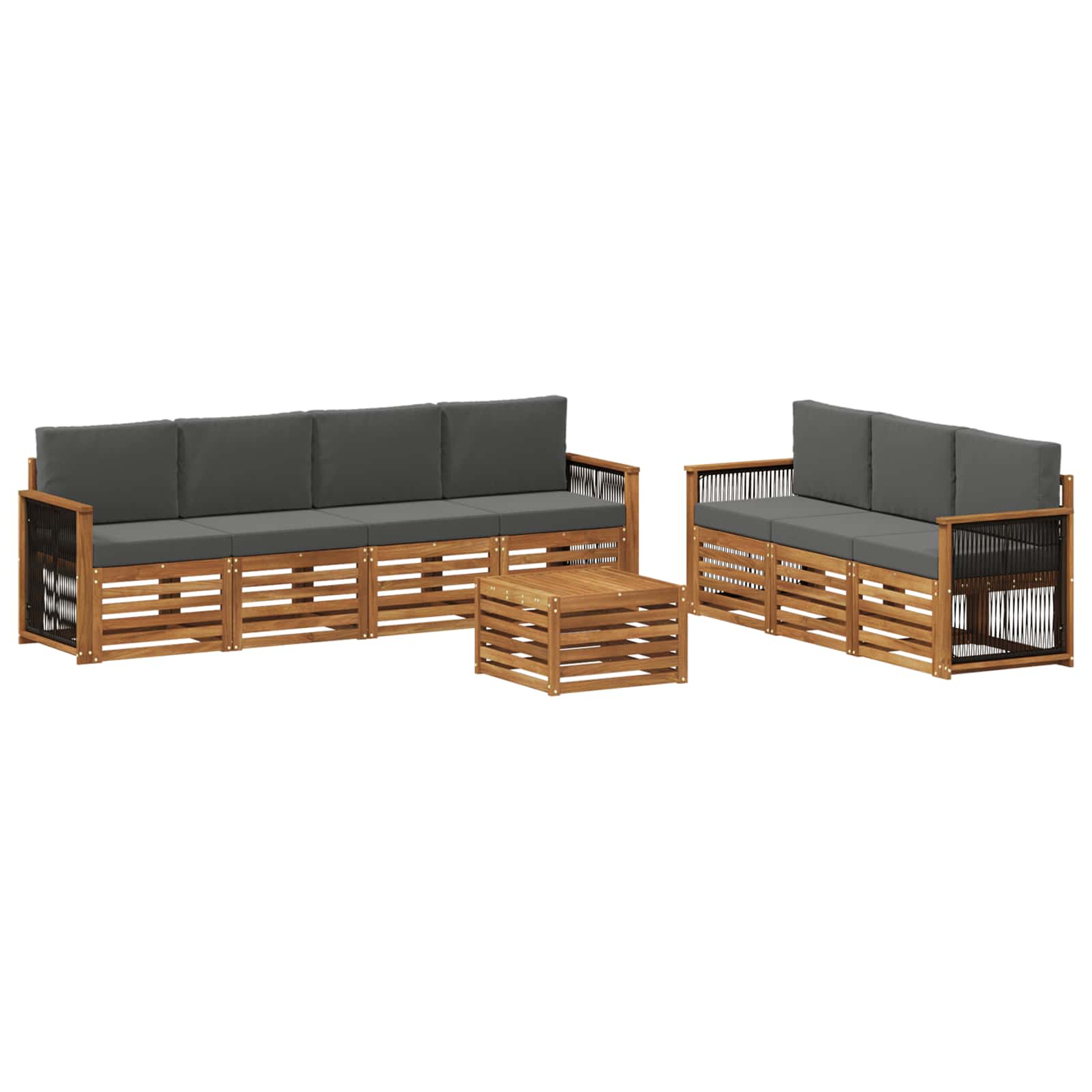 vidaXL Sofa-Sets 8 pcs Naturel Massief Acaciahout