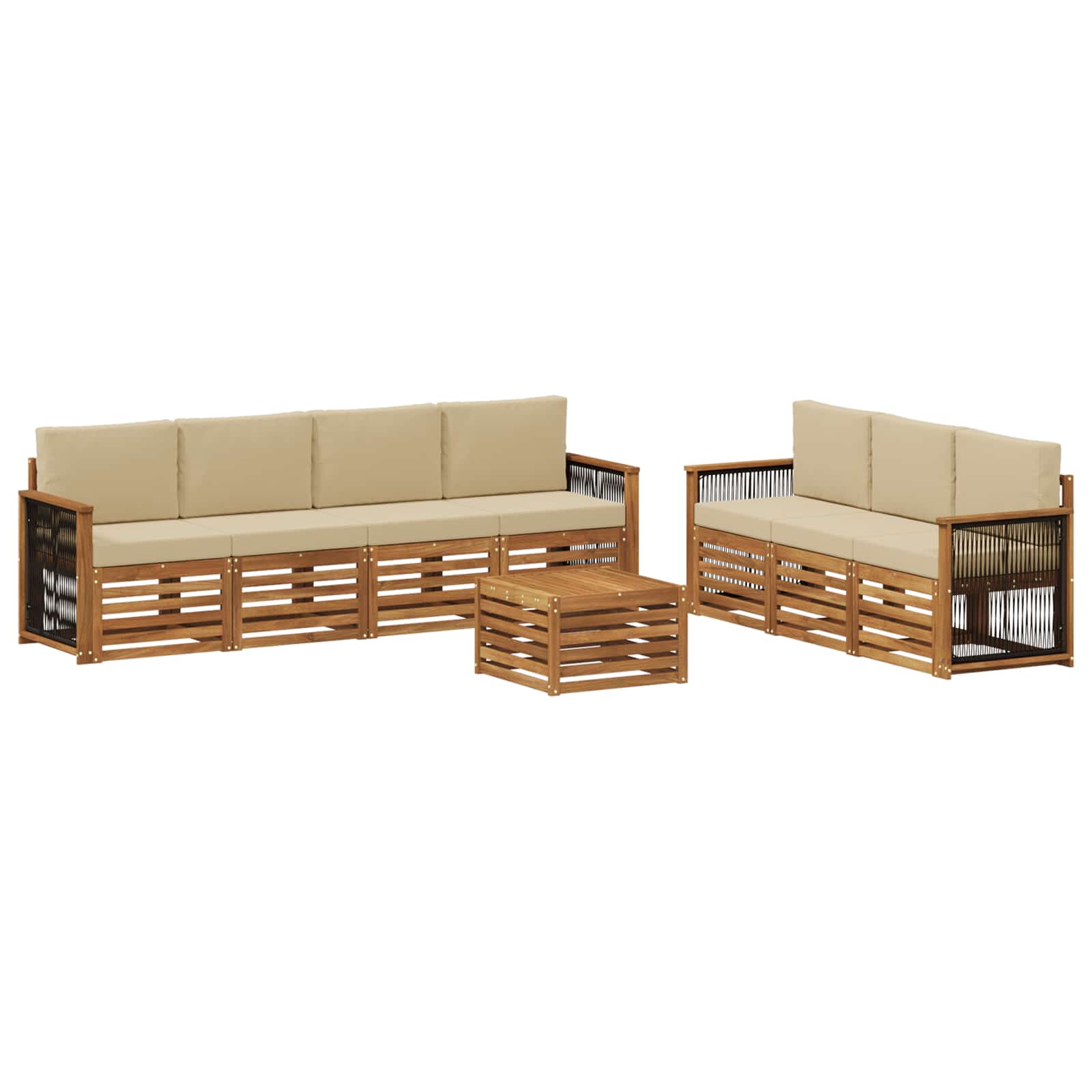 vidaXL Sofa-Sets 8 pcs Naturel Massief Acaciahout