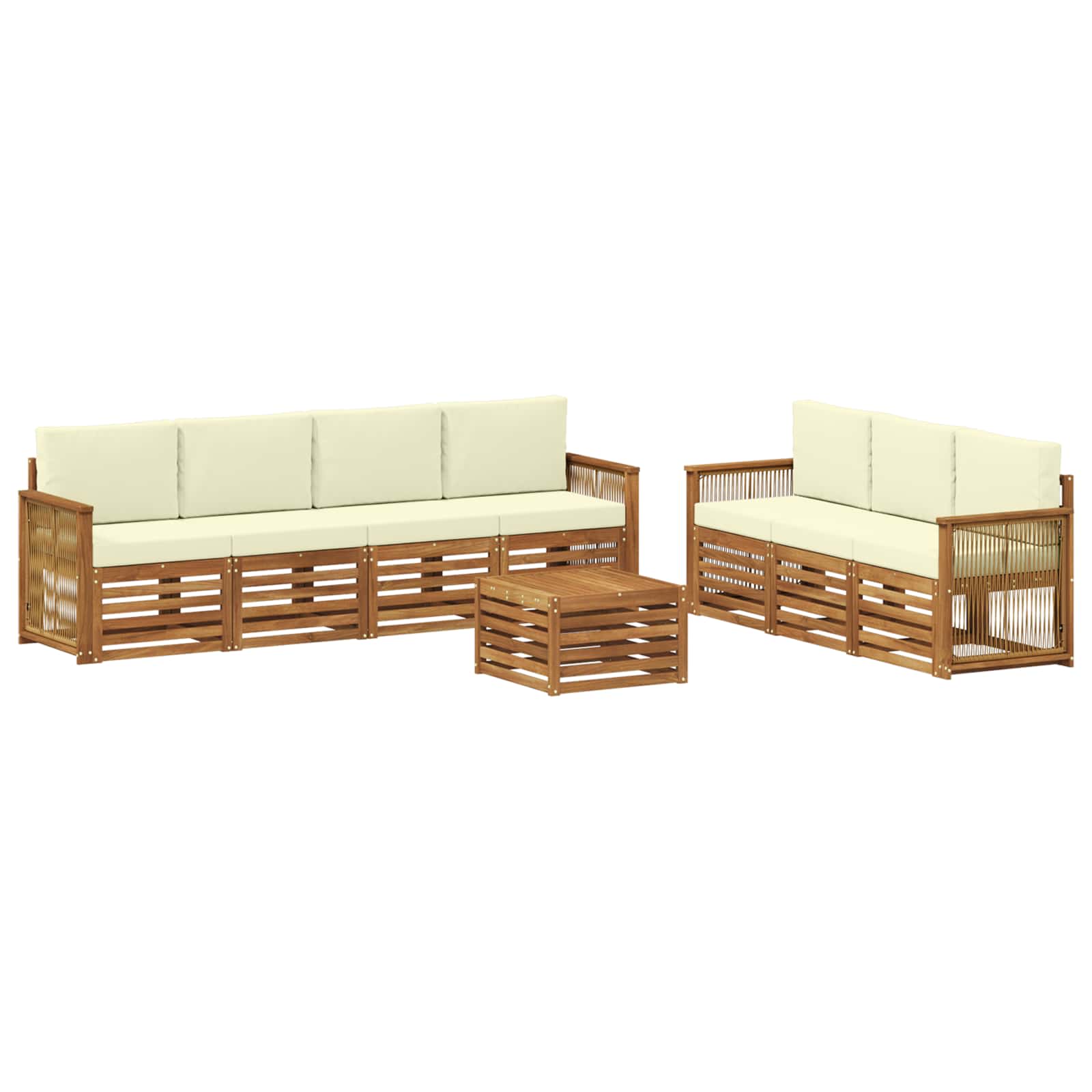 vidaXL Sofa-Sets 8 pcs Naturel Massief Acaciahout