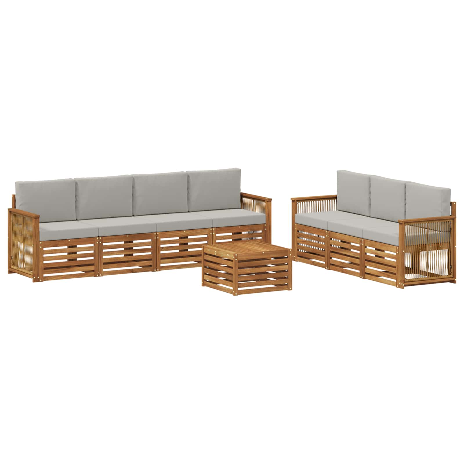vidaXL Sofa-Sets 8 pcs Naturel Massief Acaciahout