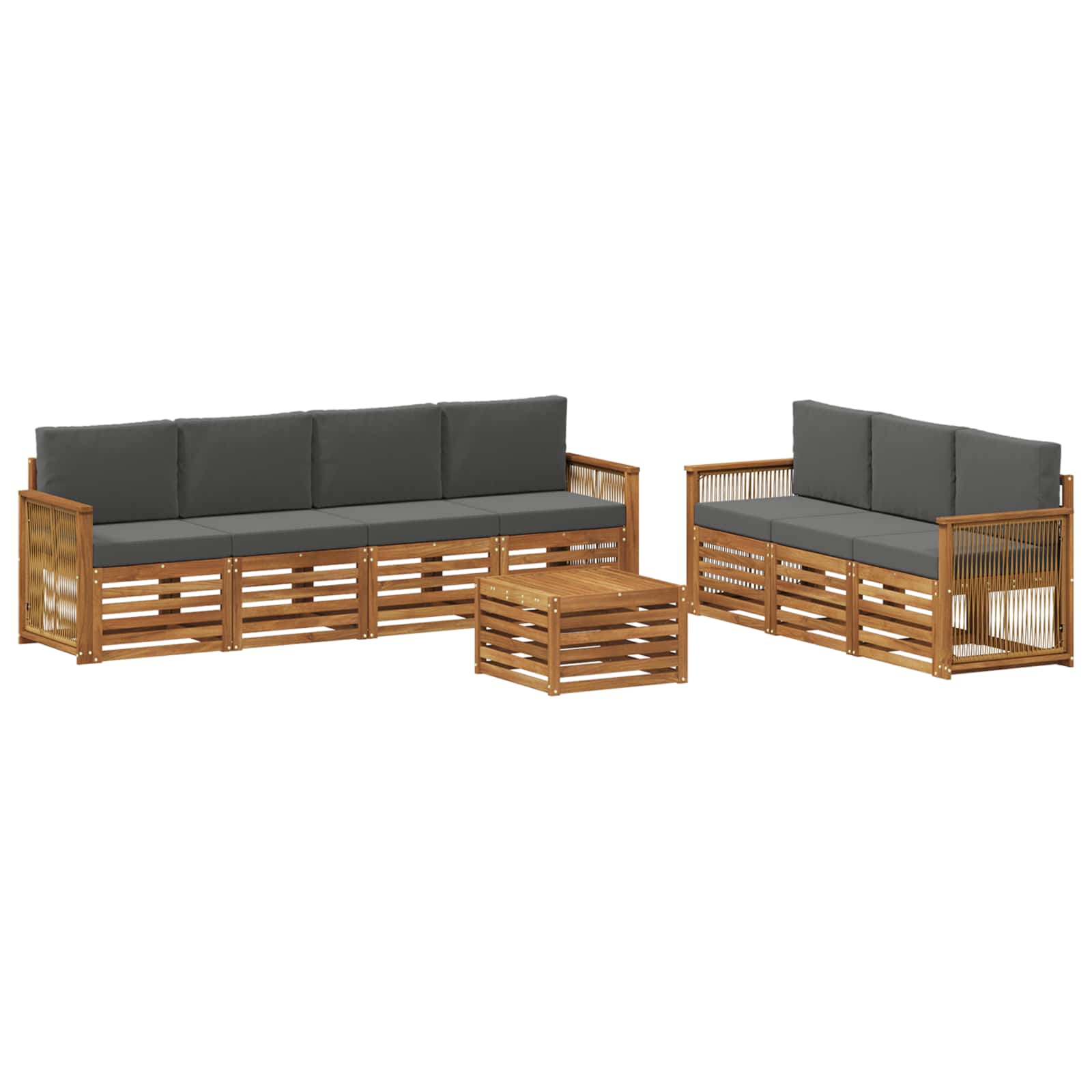 vidaXL Sofa-Sets 8 pcs Naturel Massief Acaciahout