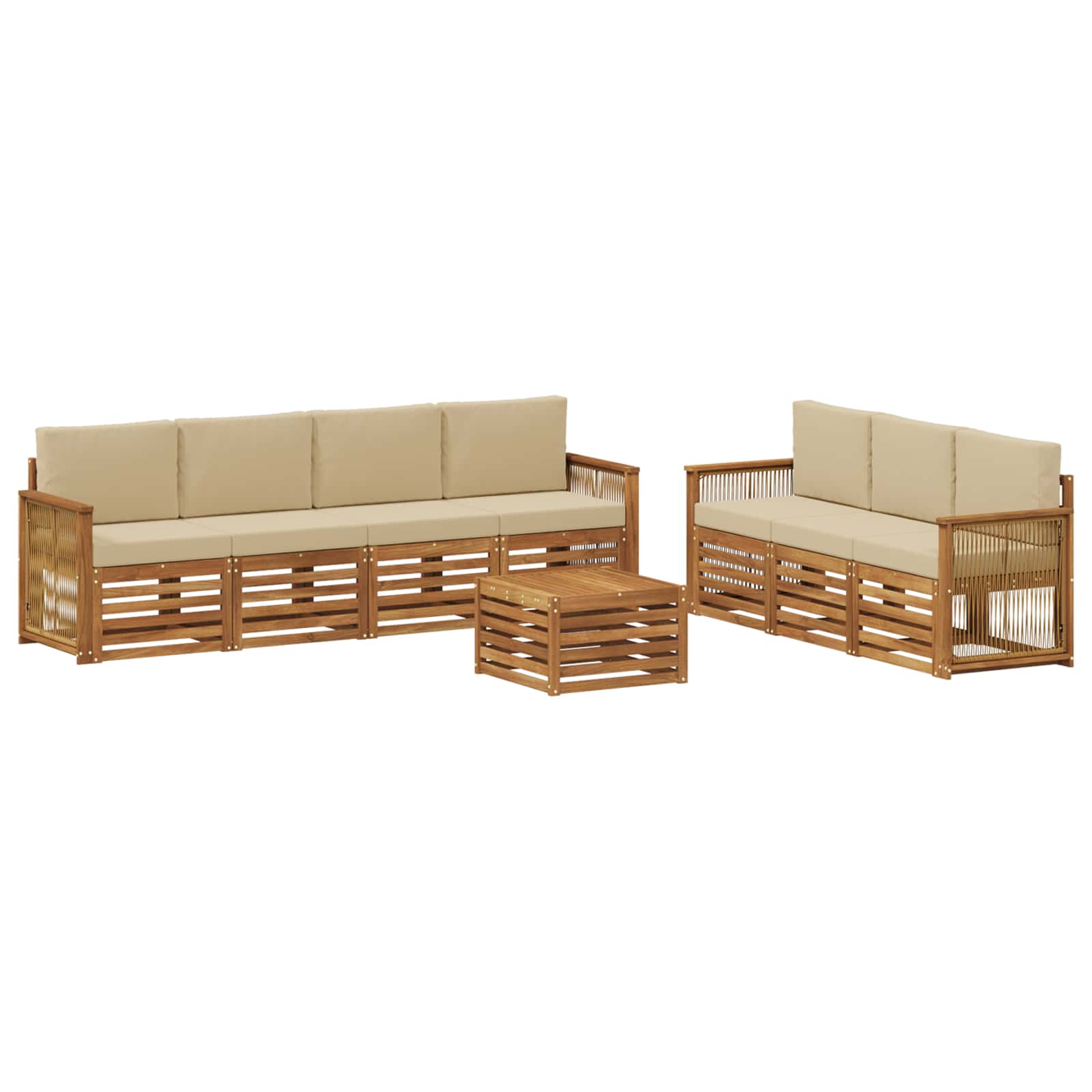 vidaXL Sofa-Sets 8 pcs Naturel Massief Acaciahout