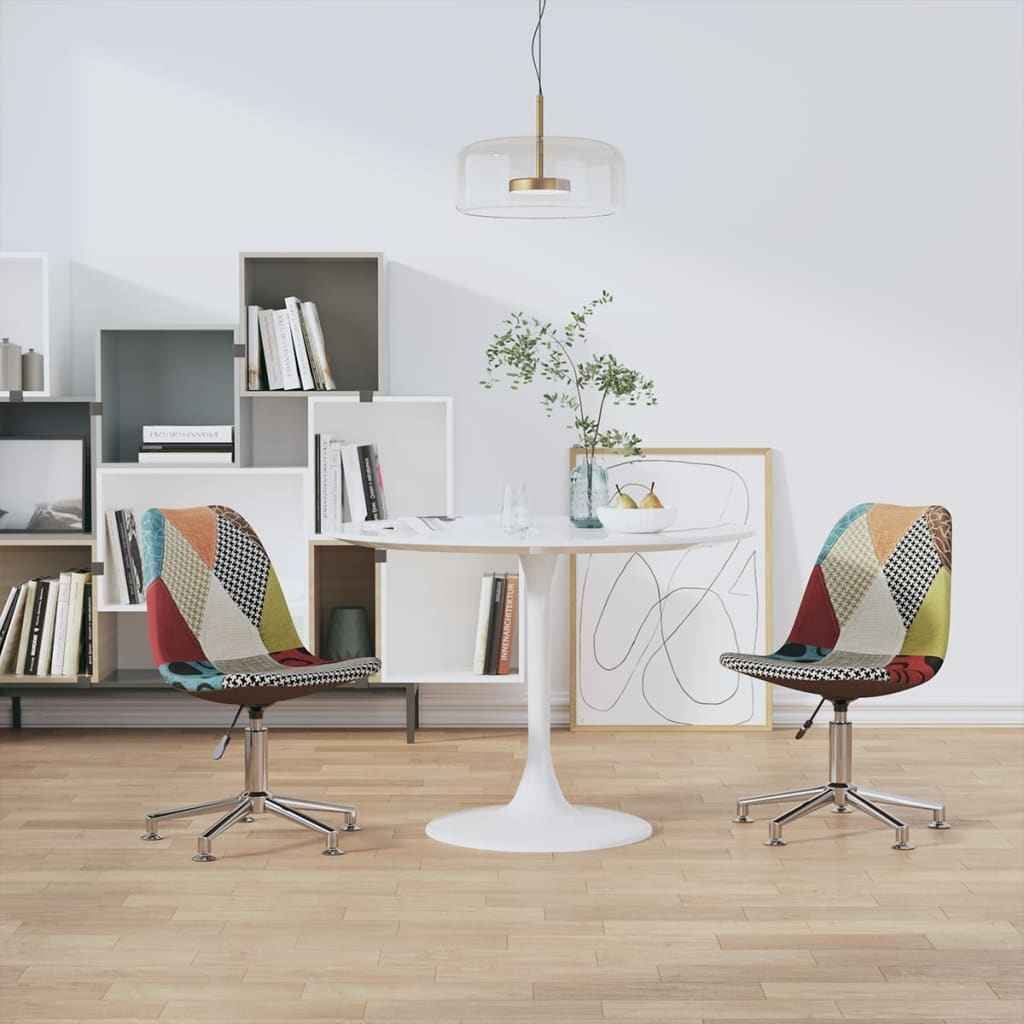 vidaXL Eetkamerstoel draaibaar patchwork stof