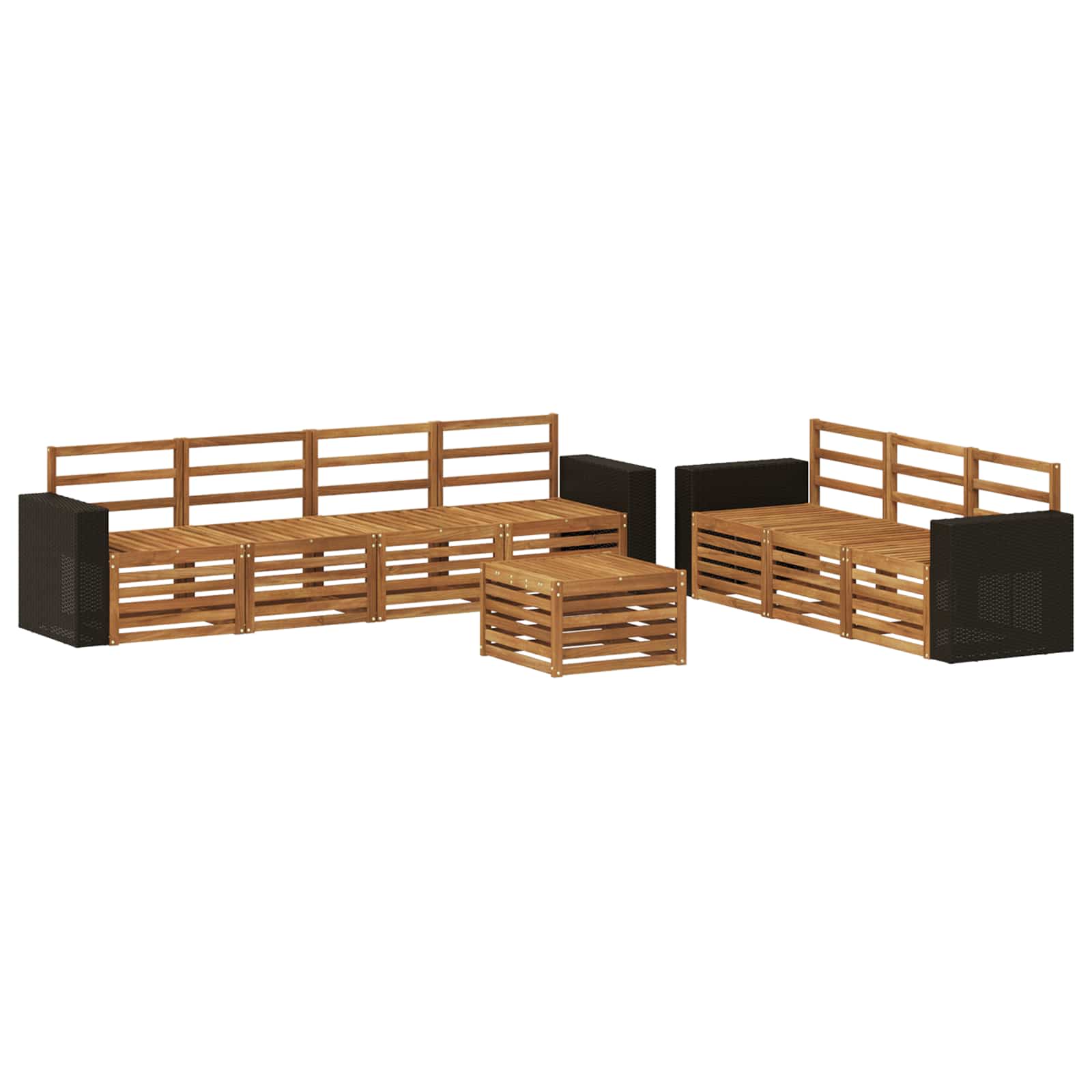 vidaXL Sofa-Sets 8 pcs Naturel Massief Acaciahout