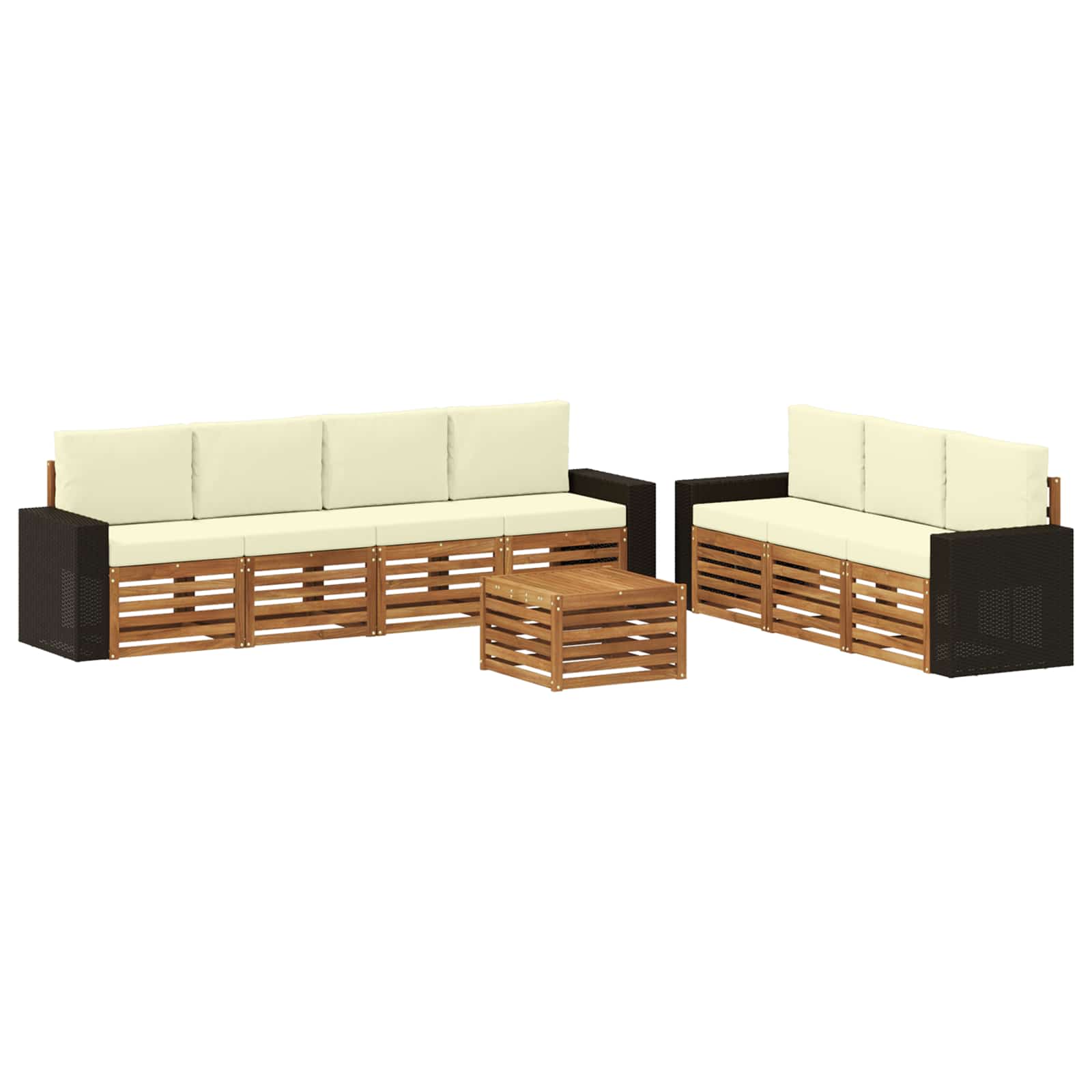 vidaXL Sofa-Sets 8 pcs Naturel Massief Acaciahout