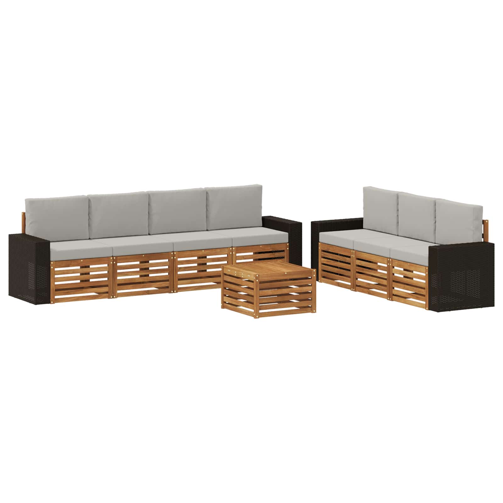 vidaXL Sofa-Sets 8 pcs Naturel Massief Acaciahout