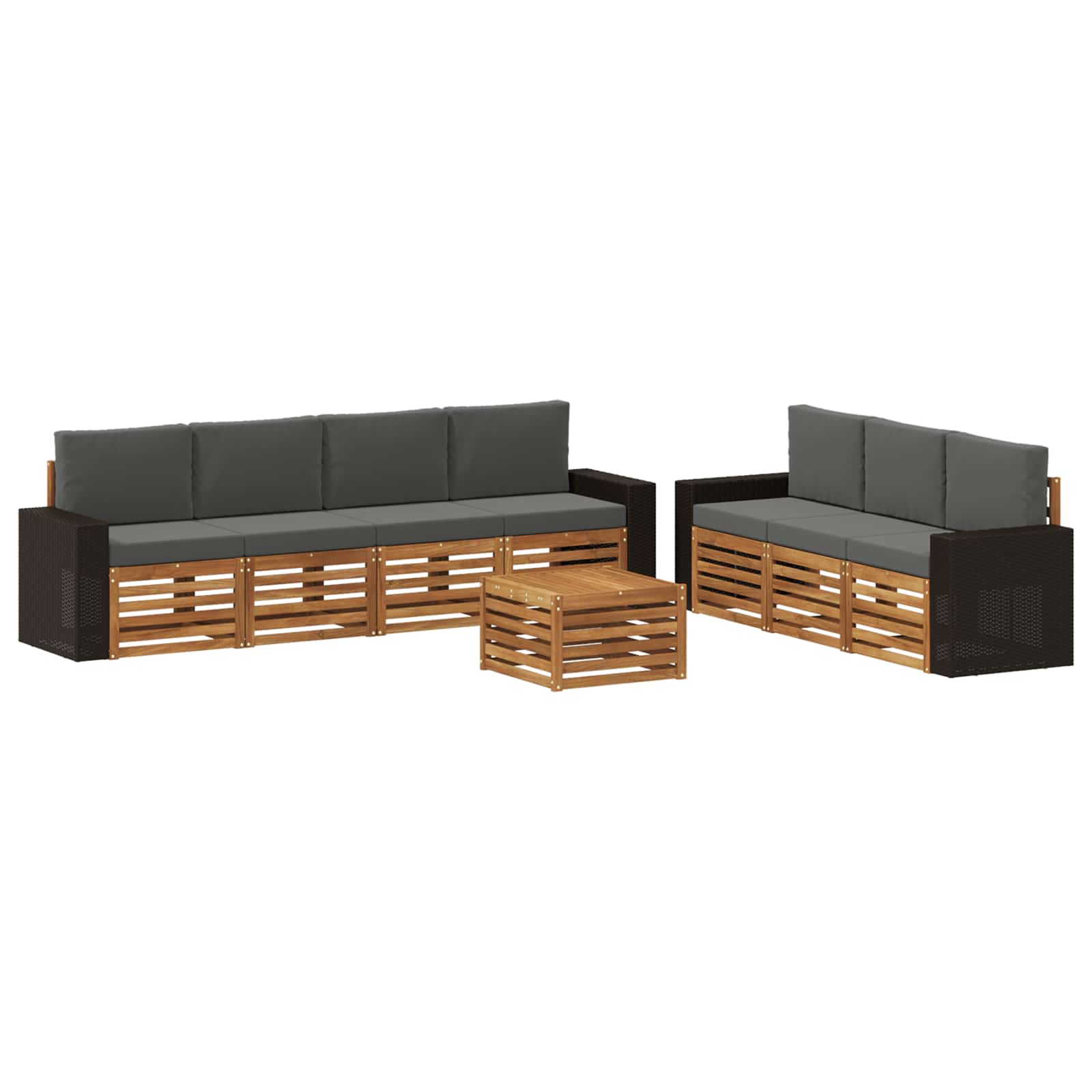 vidaXL Sofa-Sets 8 pcs Naturel Massief Acaciahout