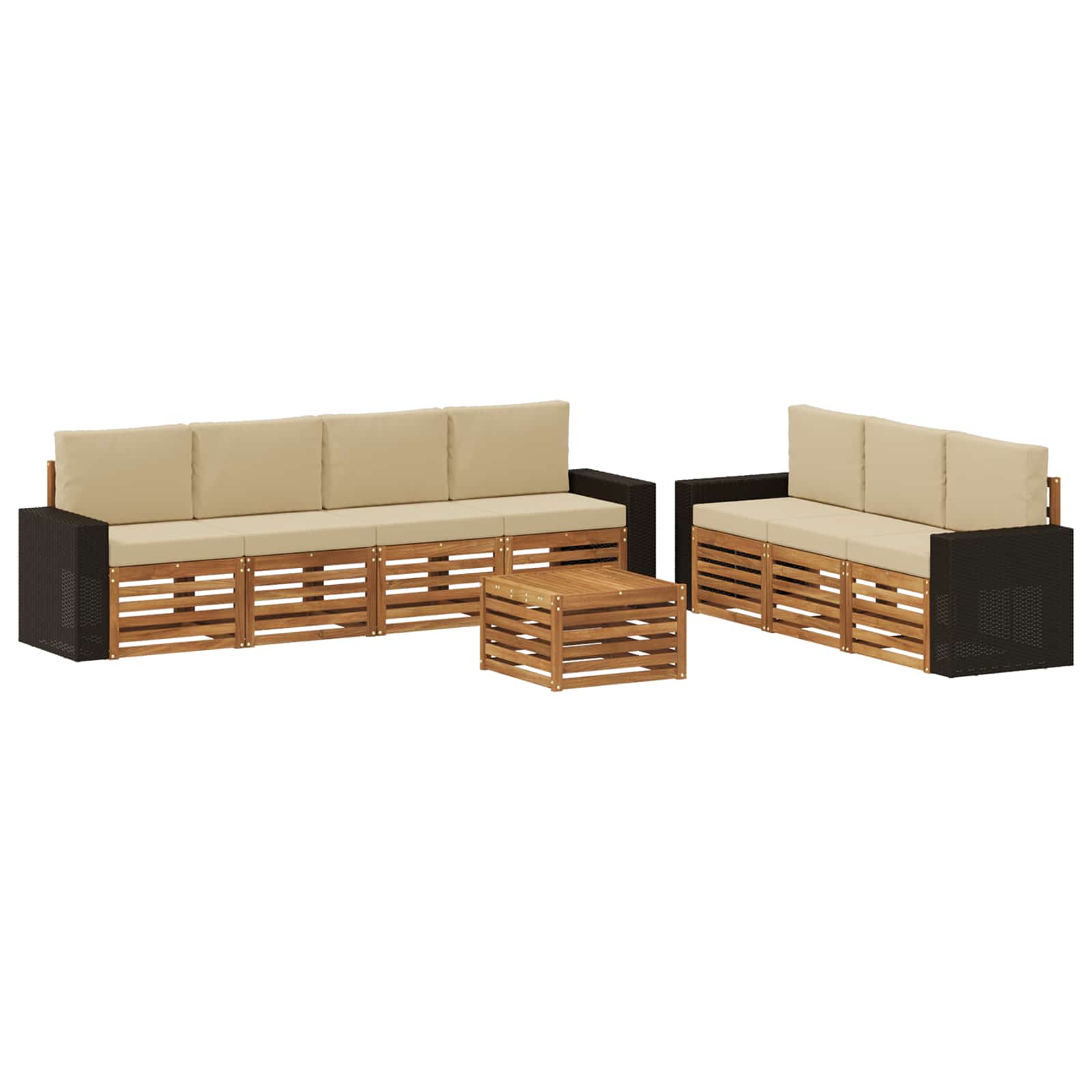 vidaXL Sofa-Sets 8 pcs Naturel Massief Acaciahout