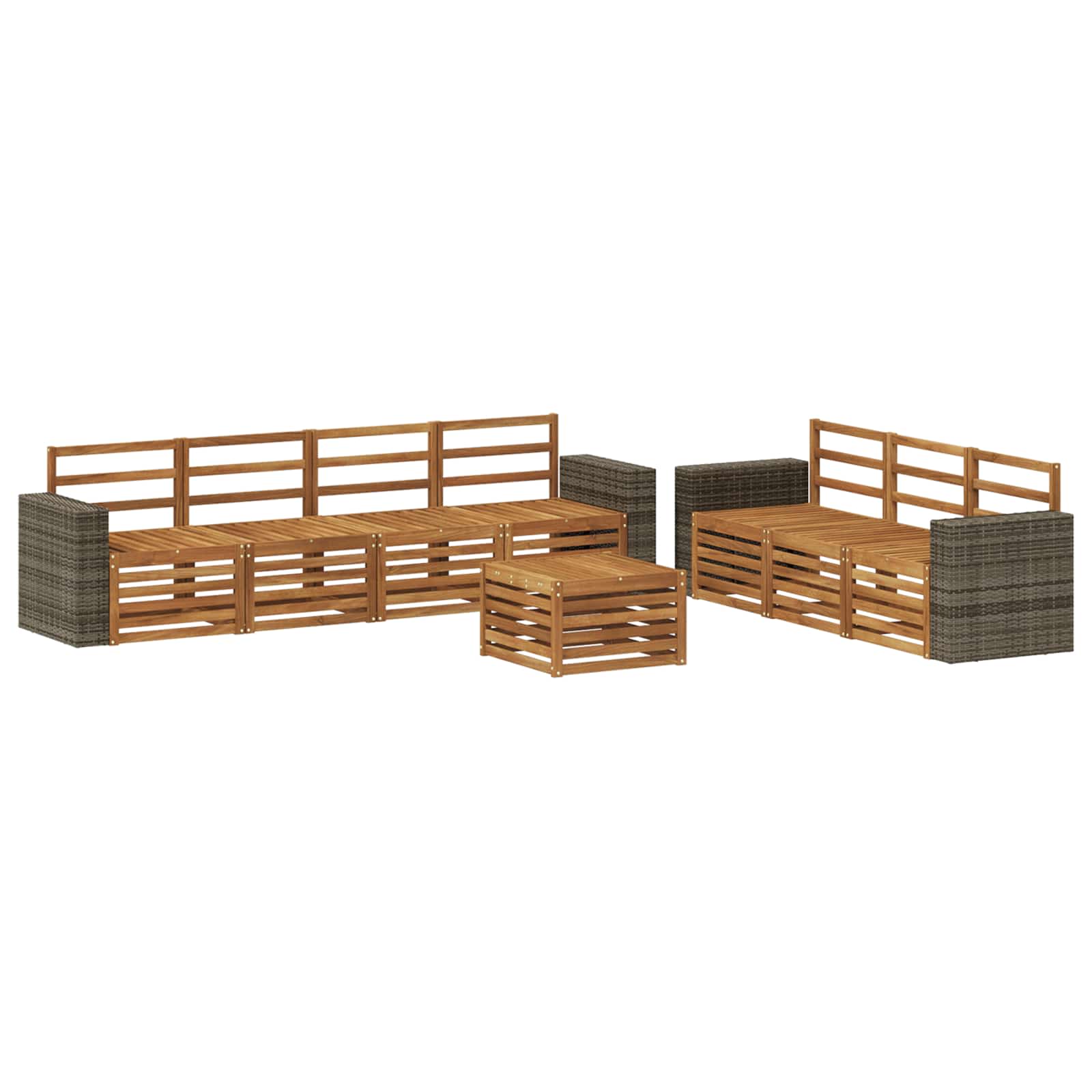 vidaXL Sofa-Sets 8 pcs Naturel Massief Acaciahout