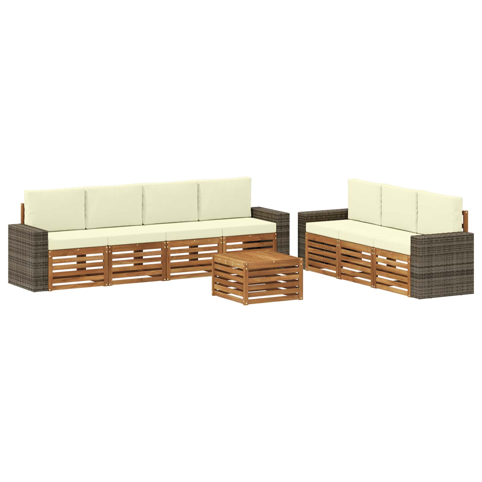 vidaXL Sofa-Sets 8 pcs Naturel Massief Acaciahout