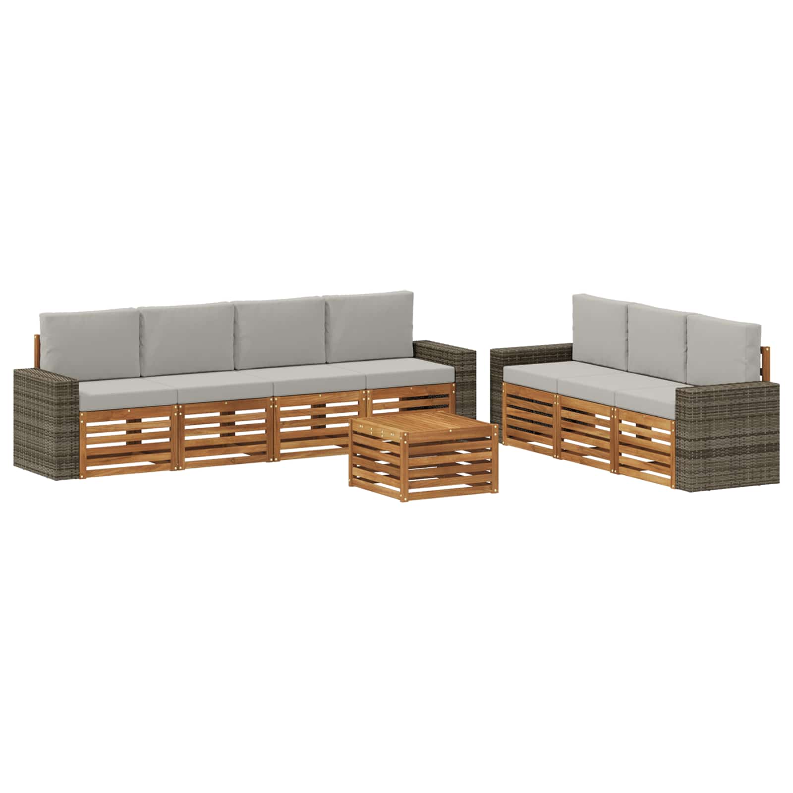 vidaXL Sofa-Sets 8 pcs Naturel Massief Acaciahout