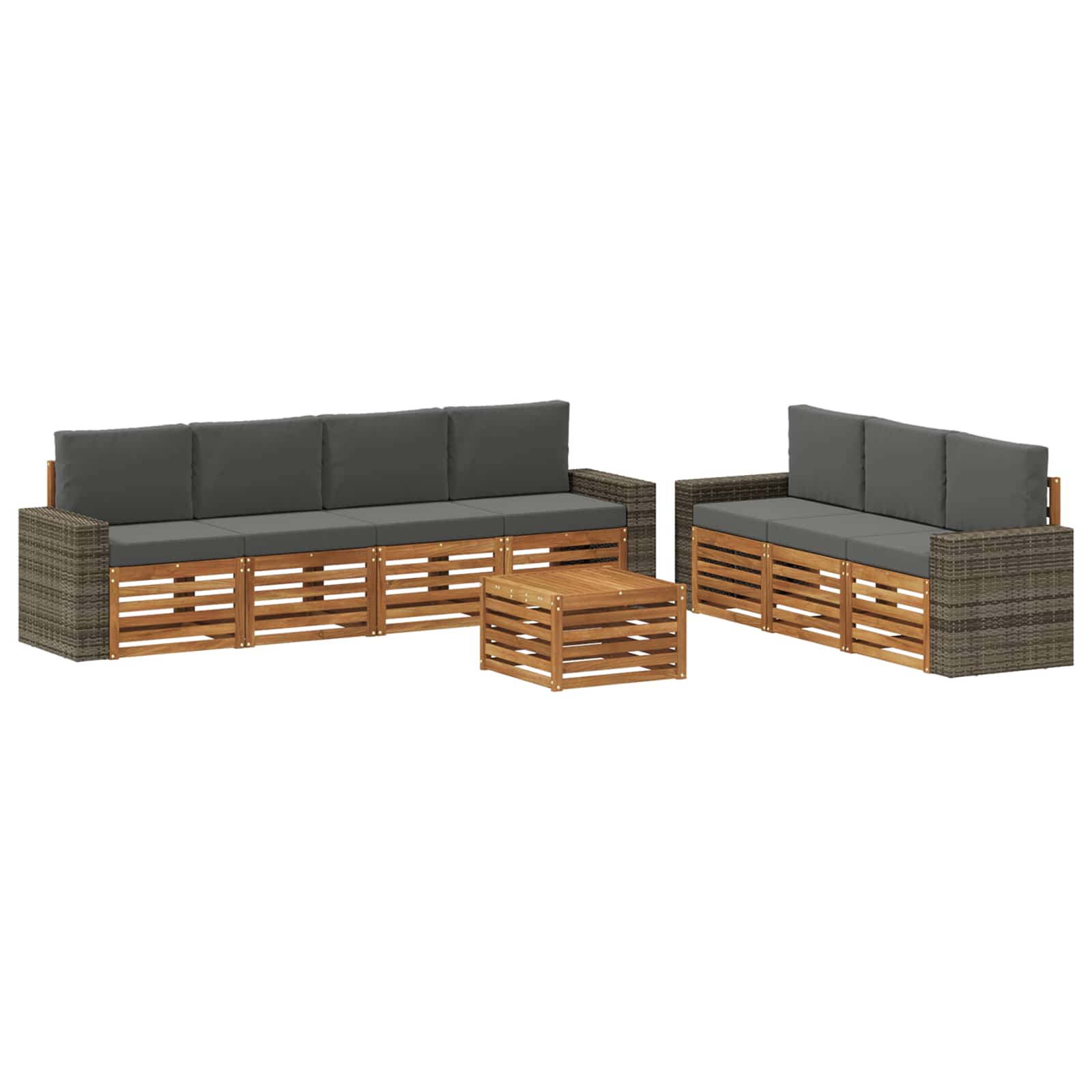 vidaXL Sofa-Sets 8 pcs Naturel Massief Acaciahout