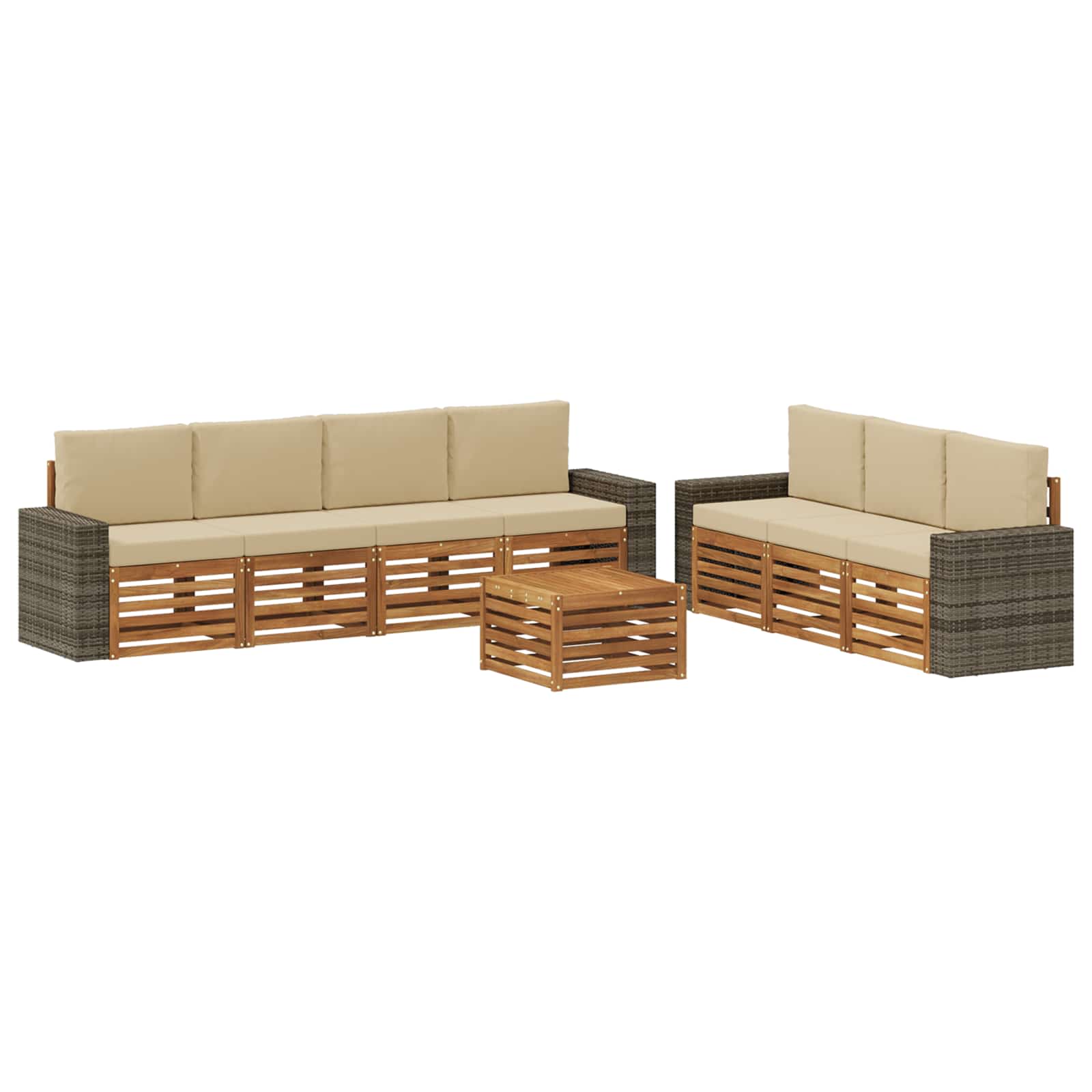 vidaXL Sofa-Sets 8 pcs Naturel Massief Acaciahout