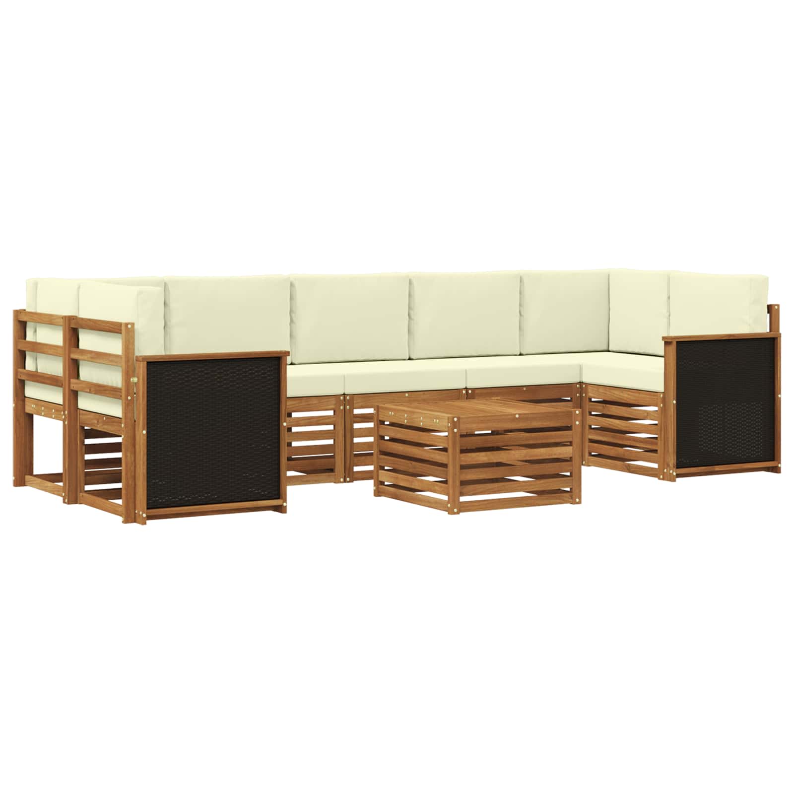 vidaXL Sofa-Sets 8 pcs Naturel Massief Acaciahout