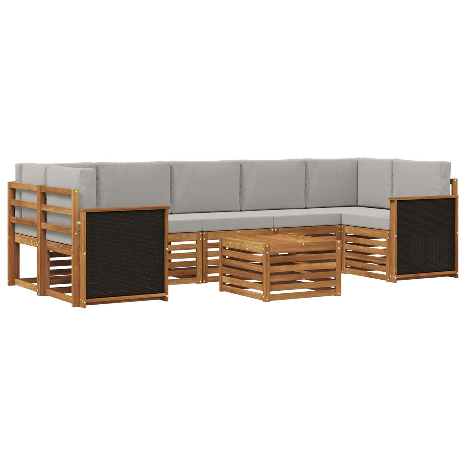 vidaXL Sofa-Sets 8 pcs Naturel Massief Acaciahout